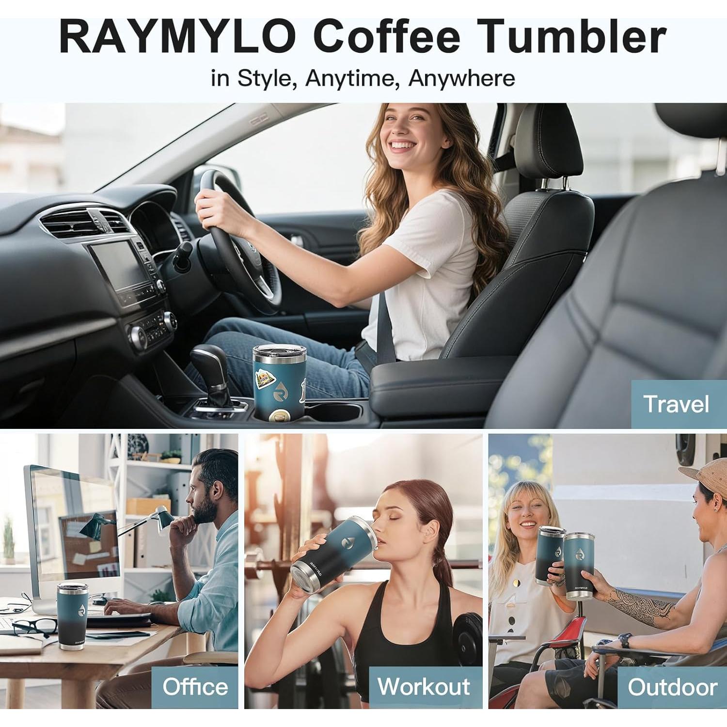 Vaso de Café 20 oz RAYMYLO Acero Inoxidable Aislado