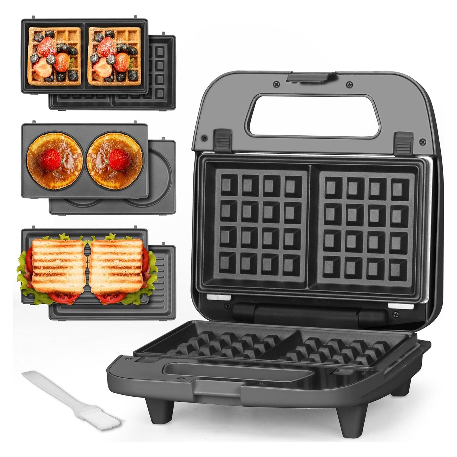 Mini Waffle Maker 3 en 1 Amigo del Panadero Grafito