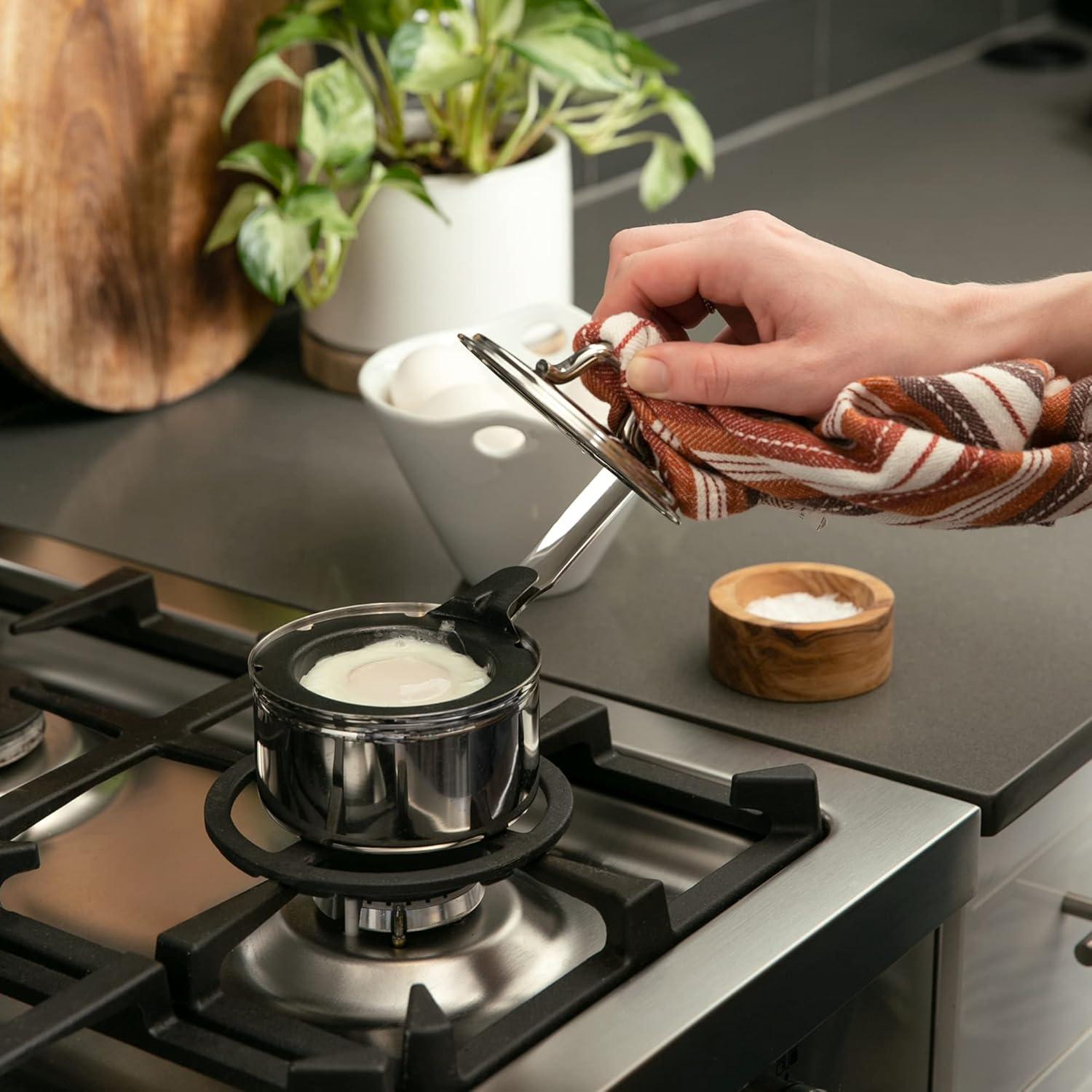 Conjunto Poach de Huevo RSVP Internacional con Sartén Acero Inoxidable