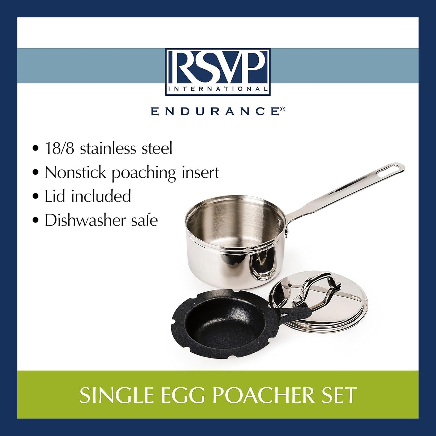 Conjunto Poach de Huevo RSVP Internacional con Sartén Acero Inoxidable