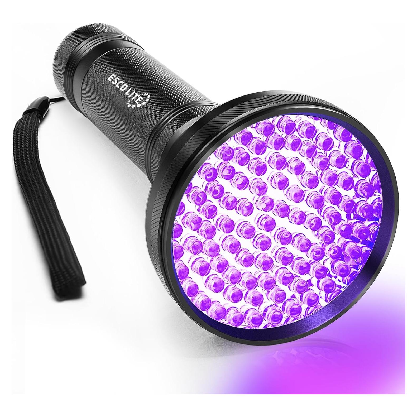 Linterna UV Negra Escolite 100 LED para Detección de Orina
