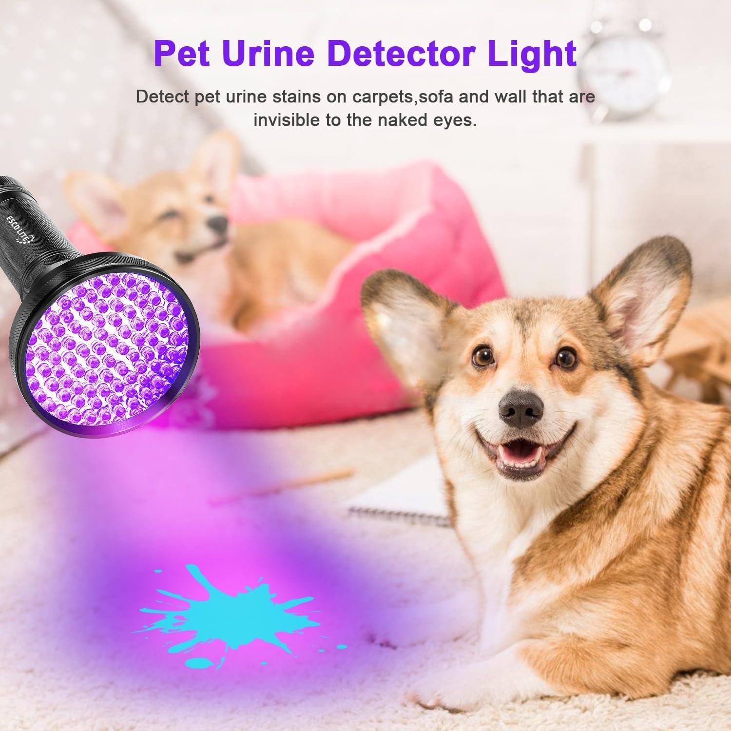 Linterna UV Negra Escolite 100 LED para Detección de Orina