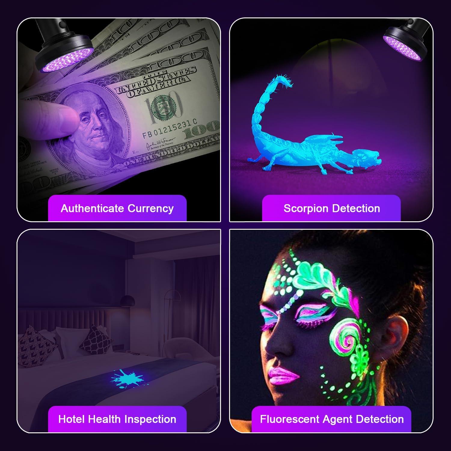 Linterna UV Negra Escolite 100 LED para Detección de Orina