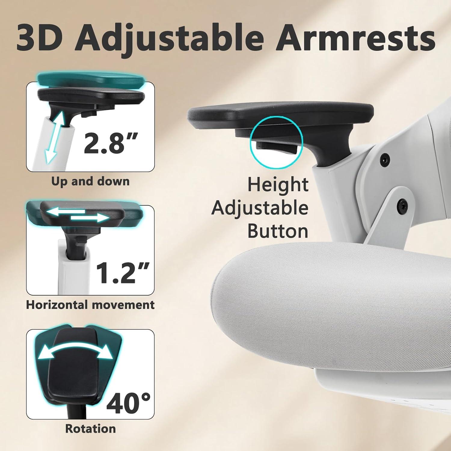 Silla Ejecutiva Ergonómica CLATINA MELLET Gris Malla Ajustable