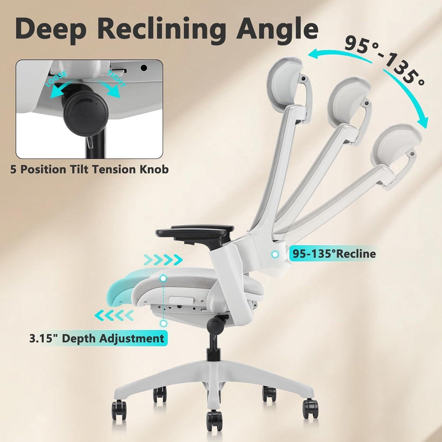 Silla Ejecutiva Ergonómica CLATINA MELLET Gris Malla Ajustable