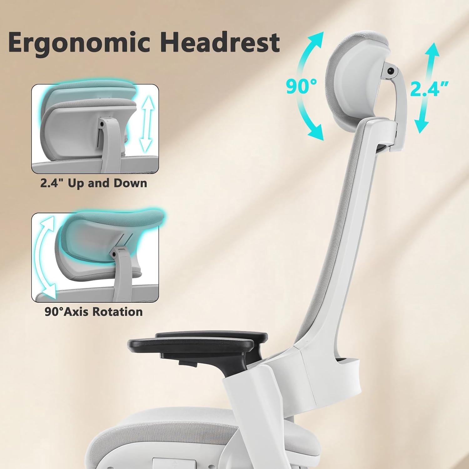 Silla Ejecutiva Ergonómica CLATINA MELLET Gris Malla Ajustable