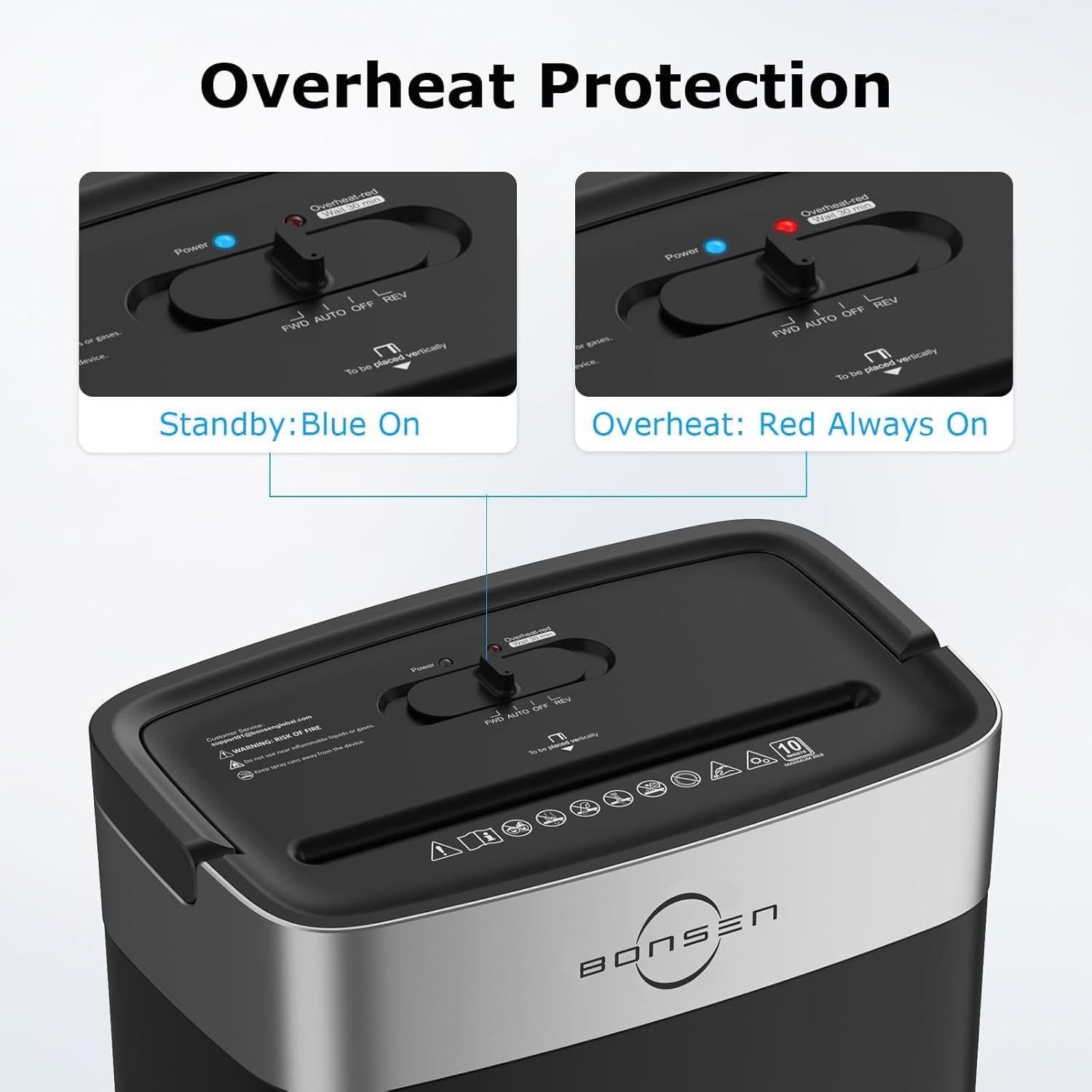 Trituradora de Papel BONSEN Corte Cruzado 10 Hojas P-4