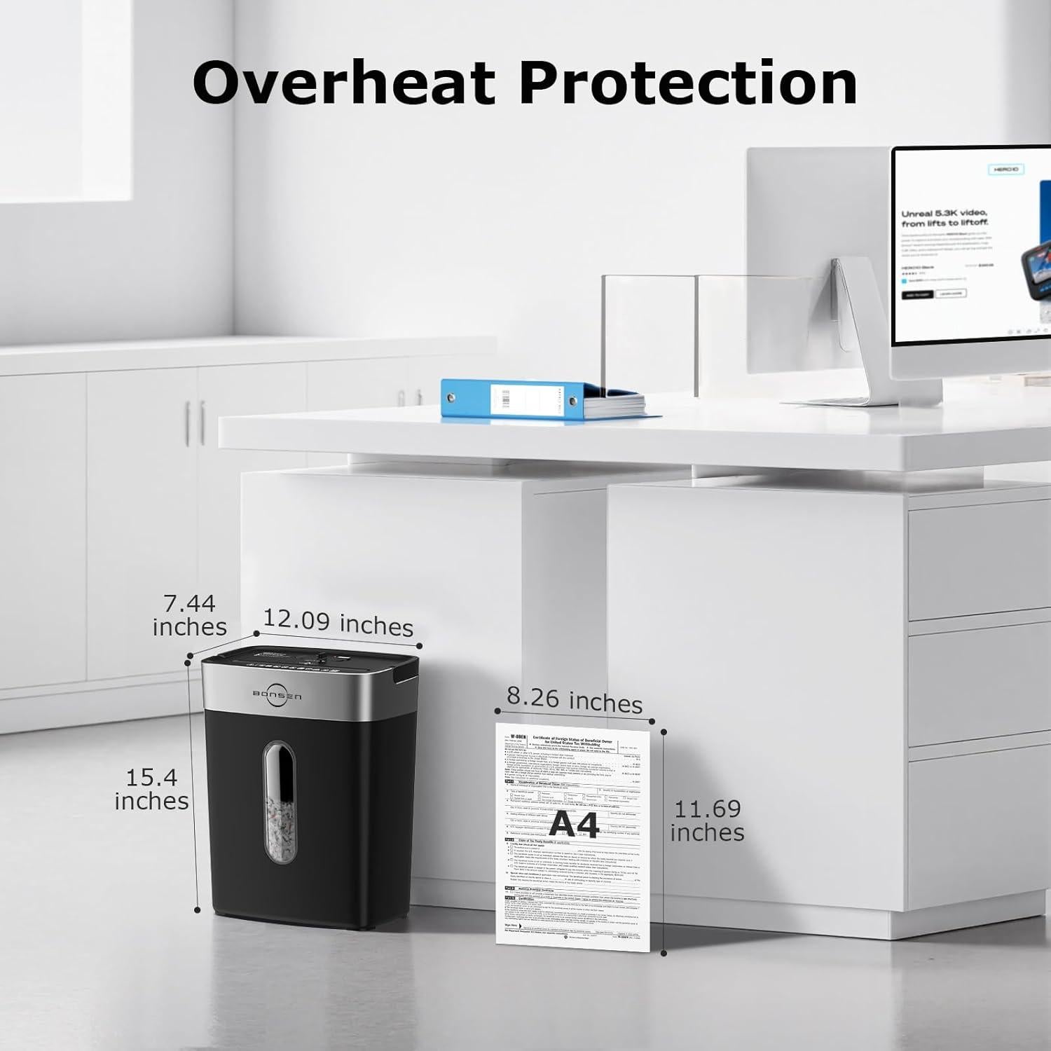 Trituradora de Papel BONSEN Corte Cruzado 10 Hojas P-4