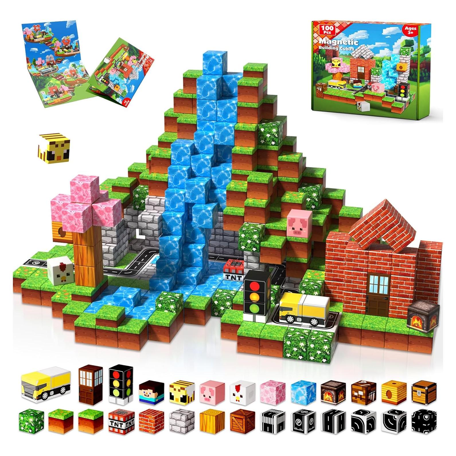 100 Piezas Bloques Magnéticos Magneverse 2cm Juguetes STEM