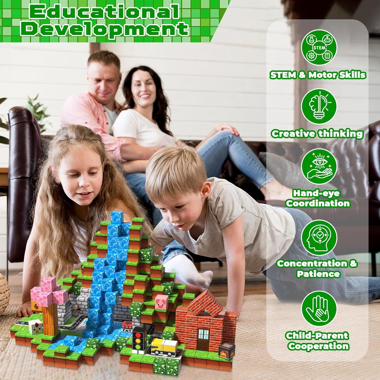 100 Piezas Bloques Magnéticos Magneverse 2cm Juguetes STEM