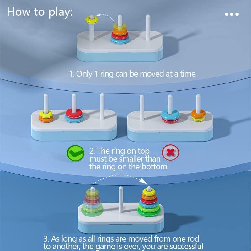 Torre de Hanoi QY 6 Anillos Juego Lógico Educativo