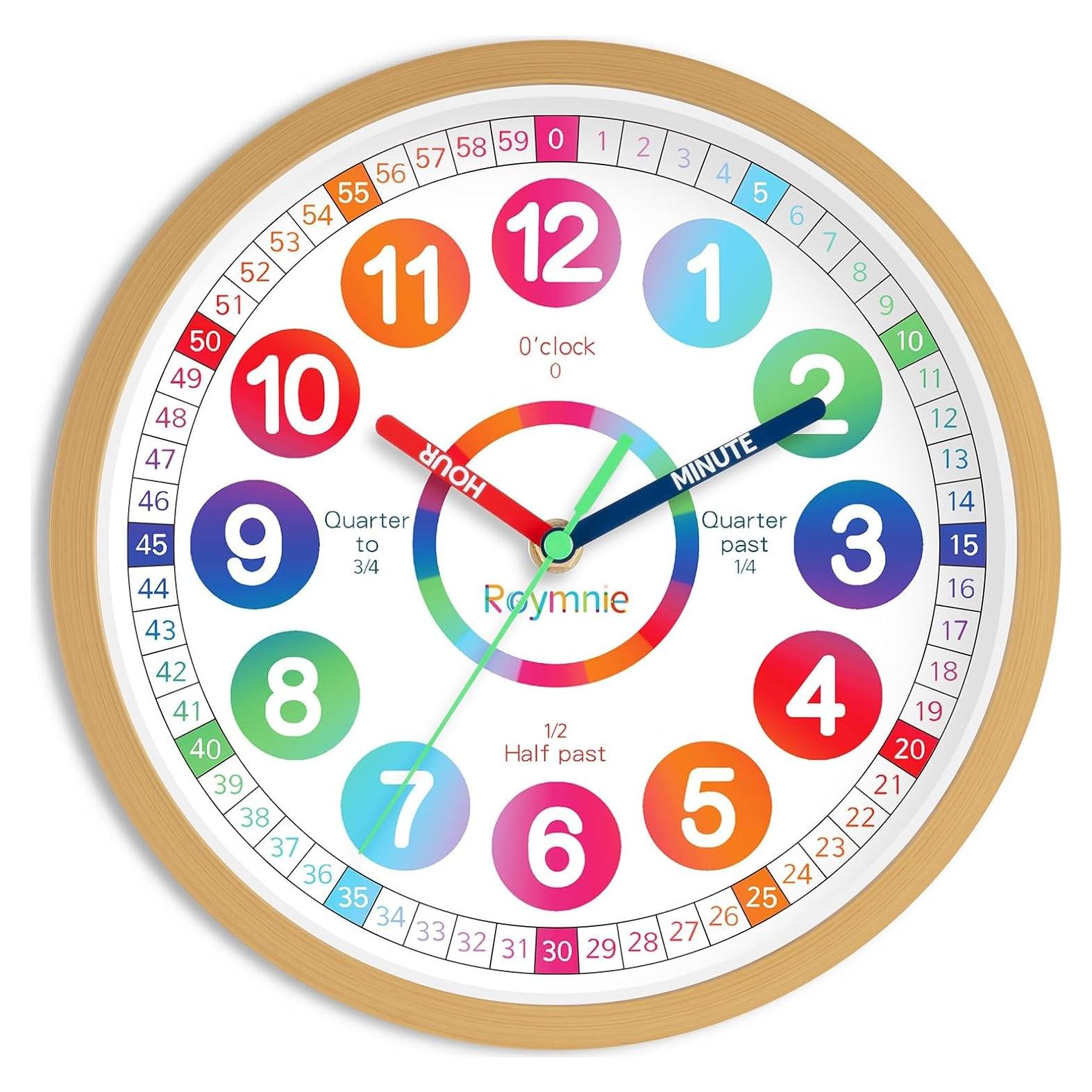 Reloj de Aprendizaje Silencioso Roymnie 20.32 cm Multicolor