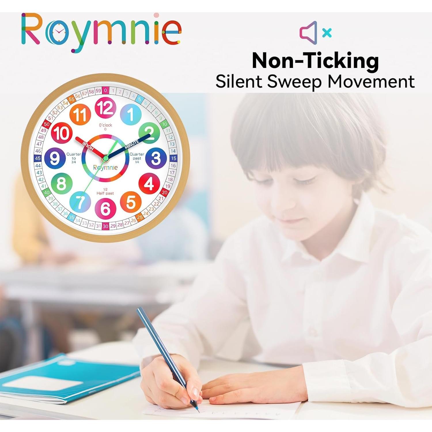 Reloj de Aprendizaje Silencioso Roymnie 20.32 cm Multicolor