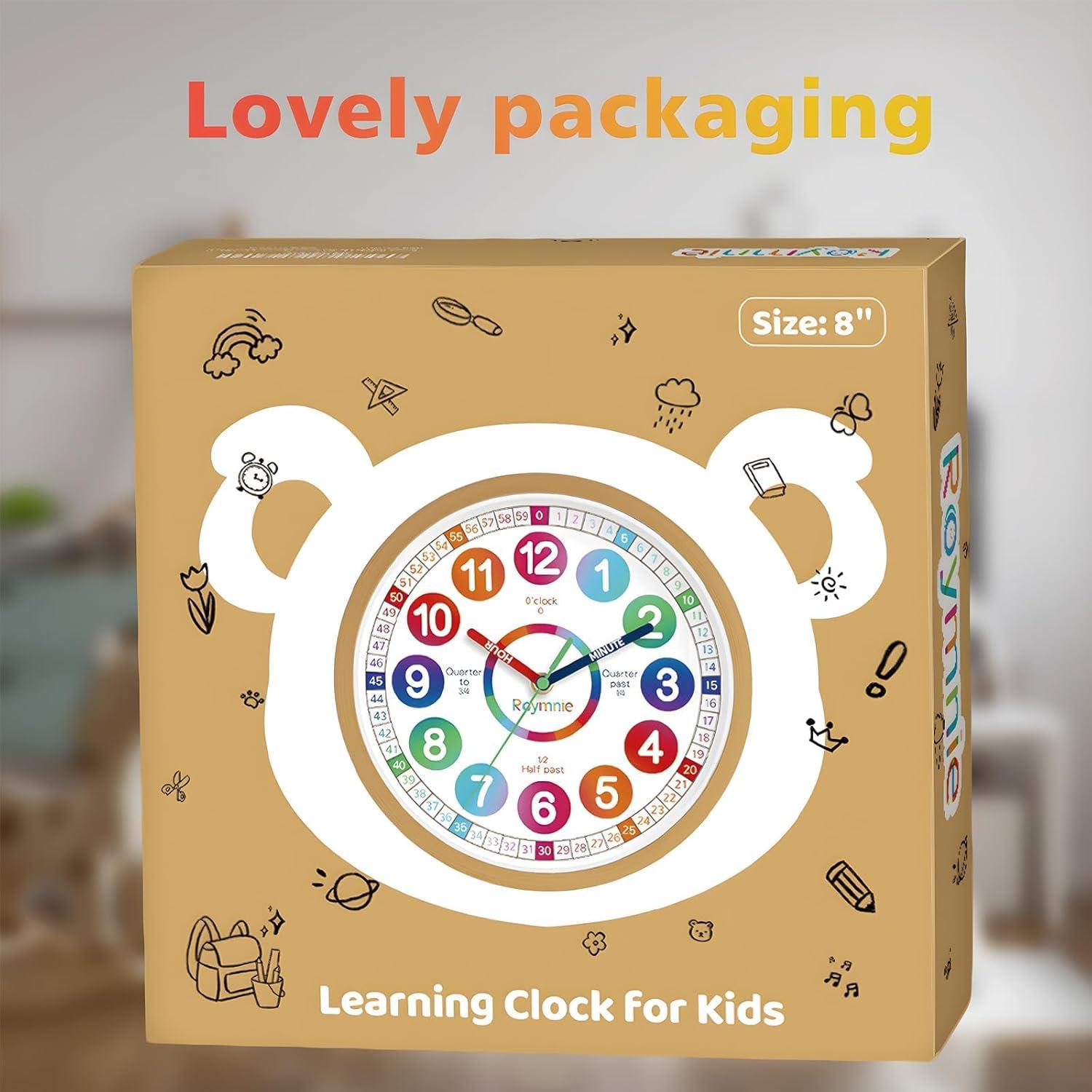 Reloj de Aprendizaje Silencioso Roymnie 20.32 cm Multicolor