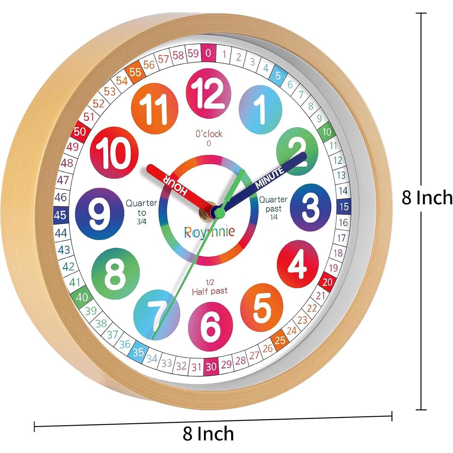 Reloj de Aprendizaje Silencioso Roymnie 20.32 cm Multicolor