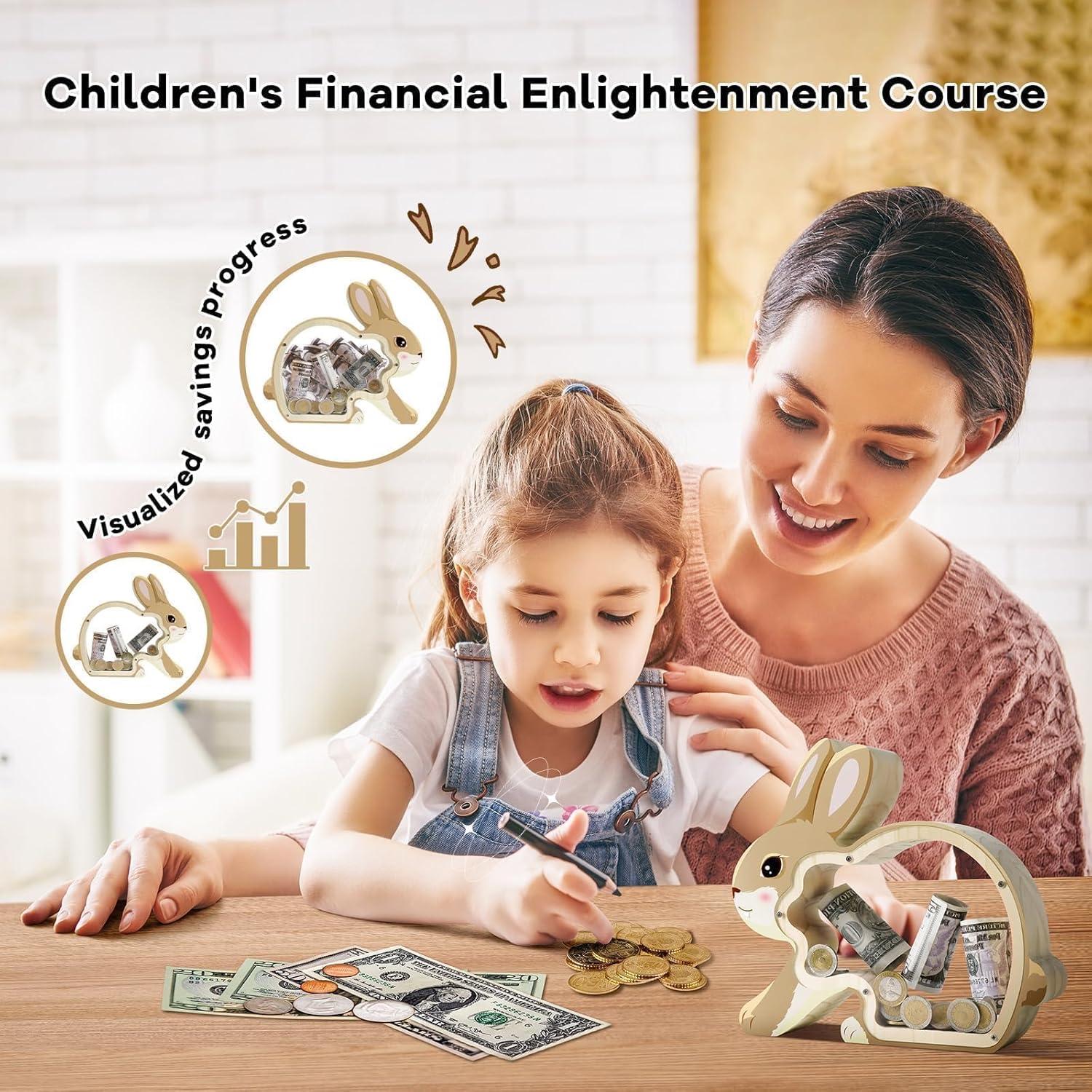 Hucha de Madera Conejo Uniwooder Personalizable 25x7x22cm