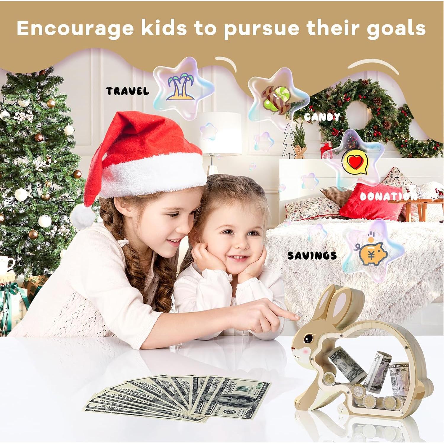 Hucha de Madera Conejo Uniwooder Personalizable 25x7x22cm