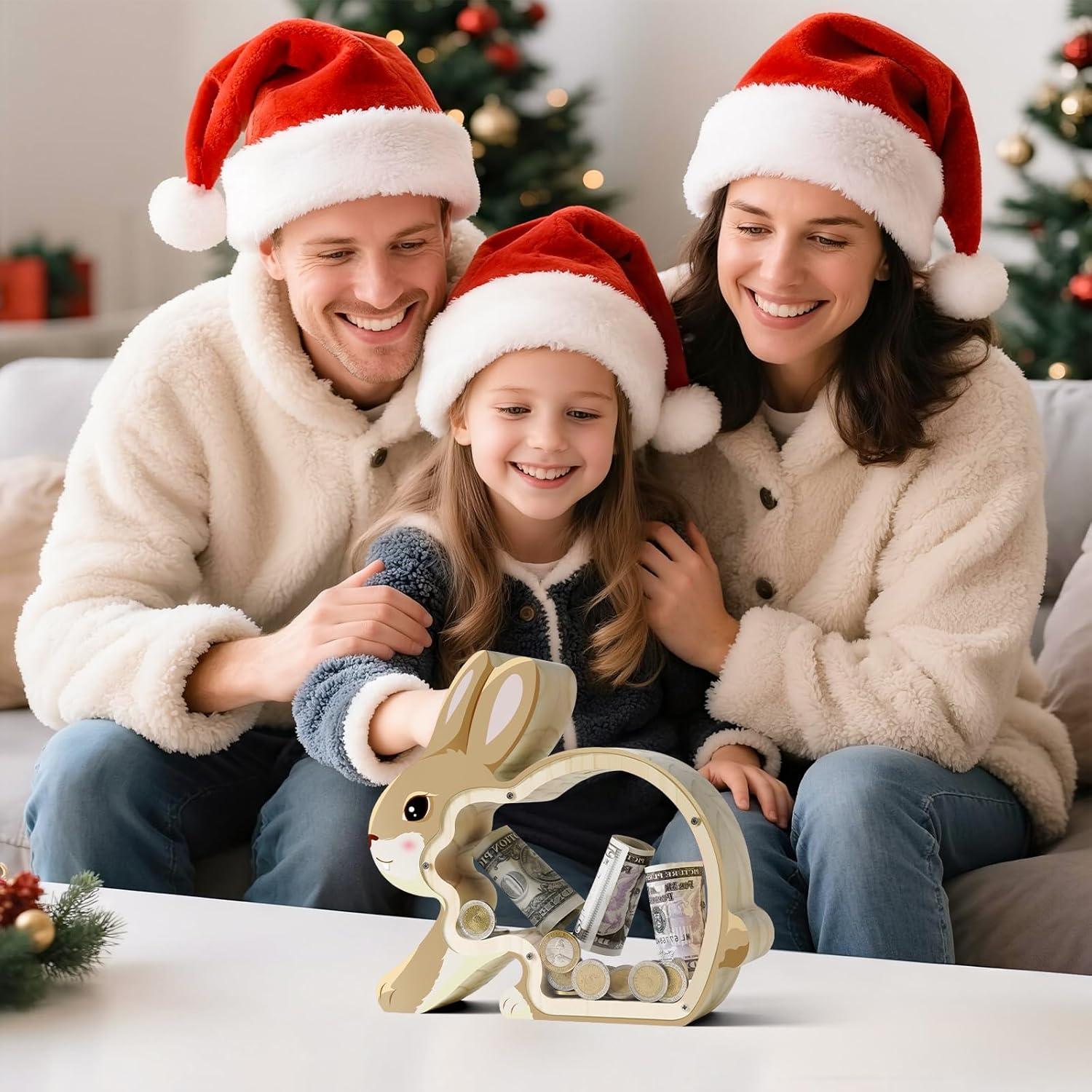 Hucha de Madera Conejo Uniwooder Personalizable 25x7x22cm