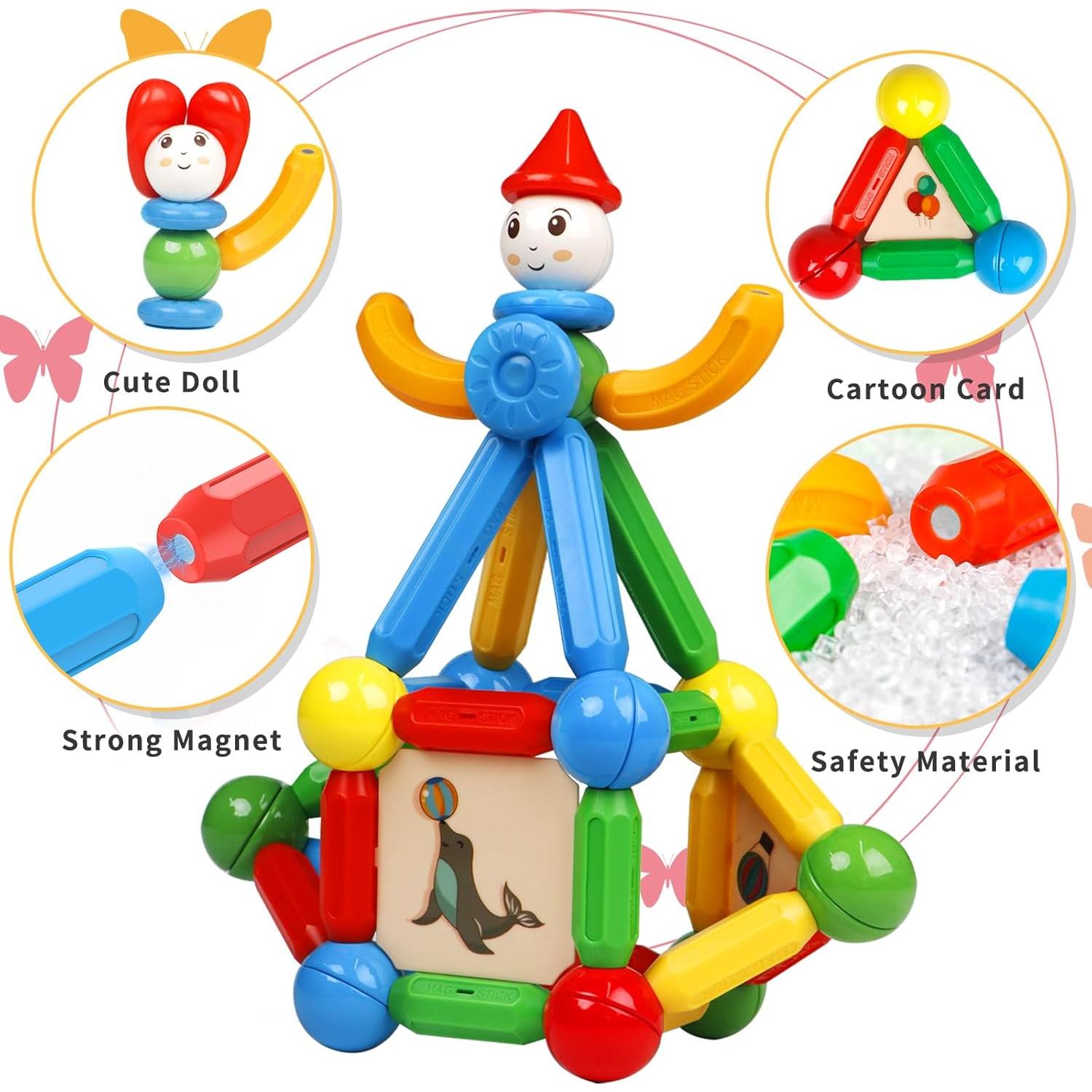 MAGBLOCK 136PCS Juguete Magnético de Construcción Educativo