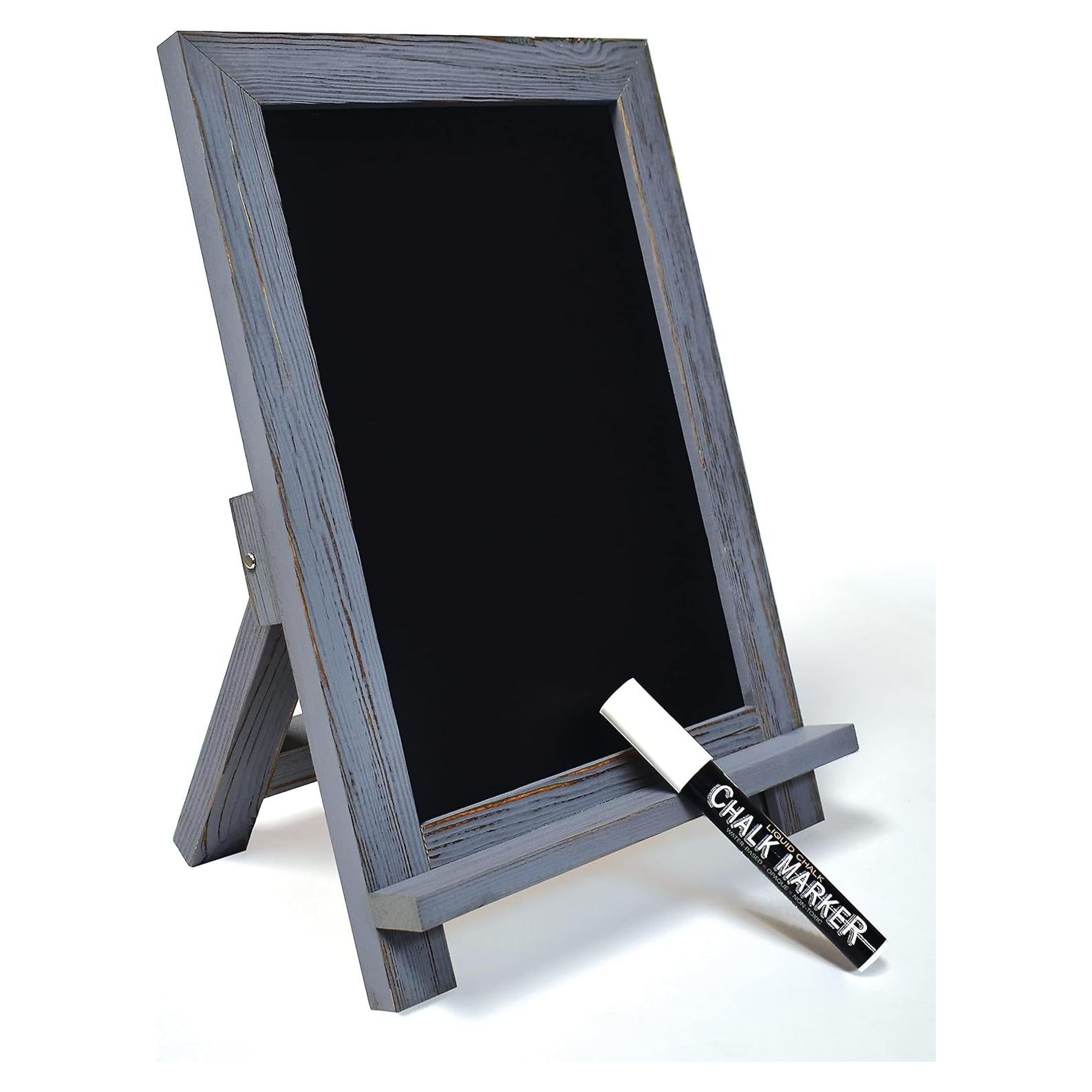 Pizarra Magnética de Mesa con Marco de Madera Rústica 24x36cm