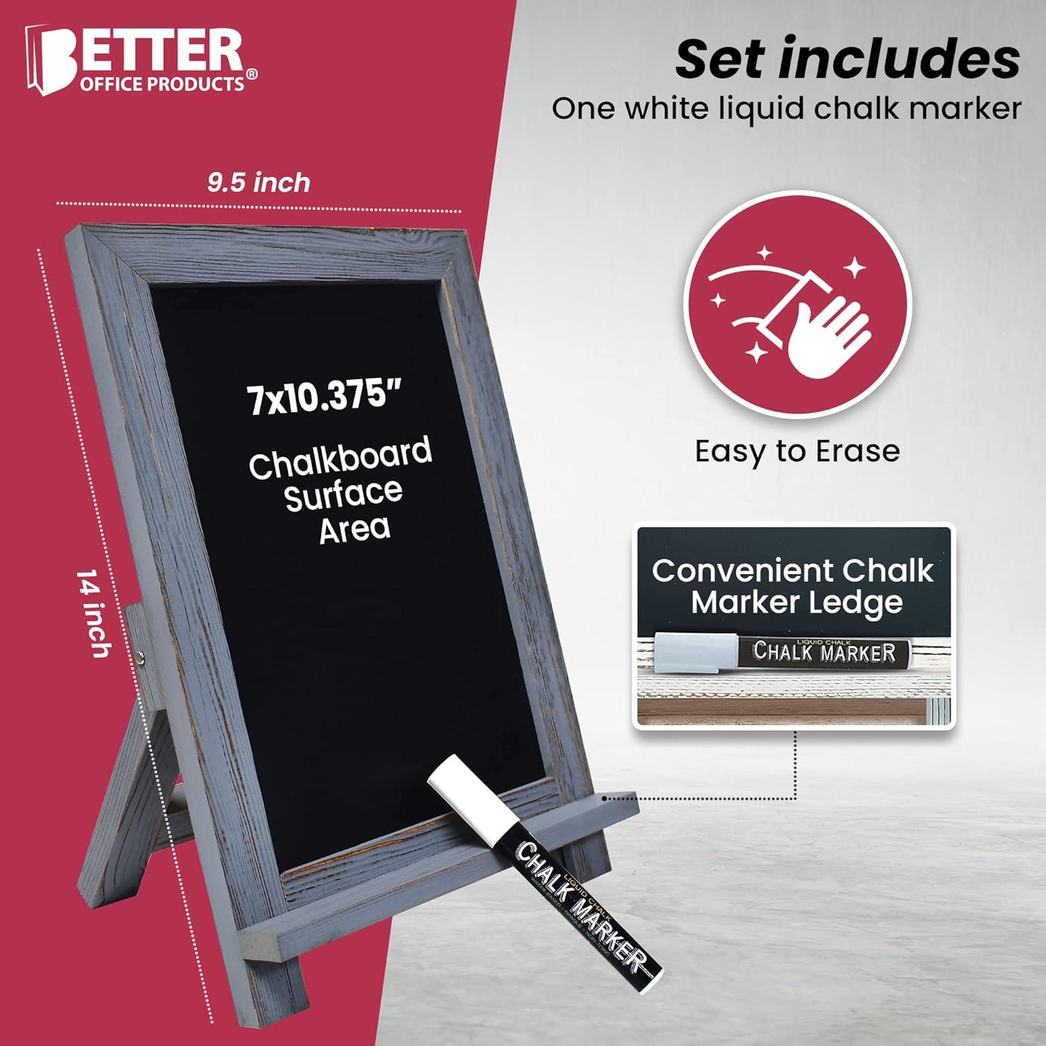 Pizarra Magnética de Mesa con Marco de Madera Rústica 24x36cm