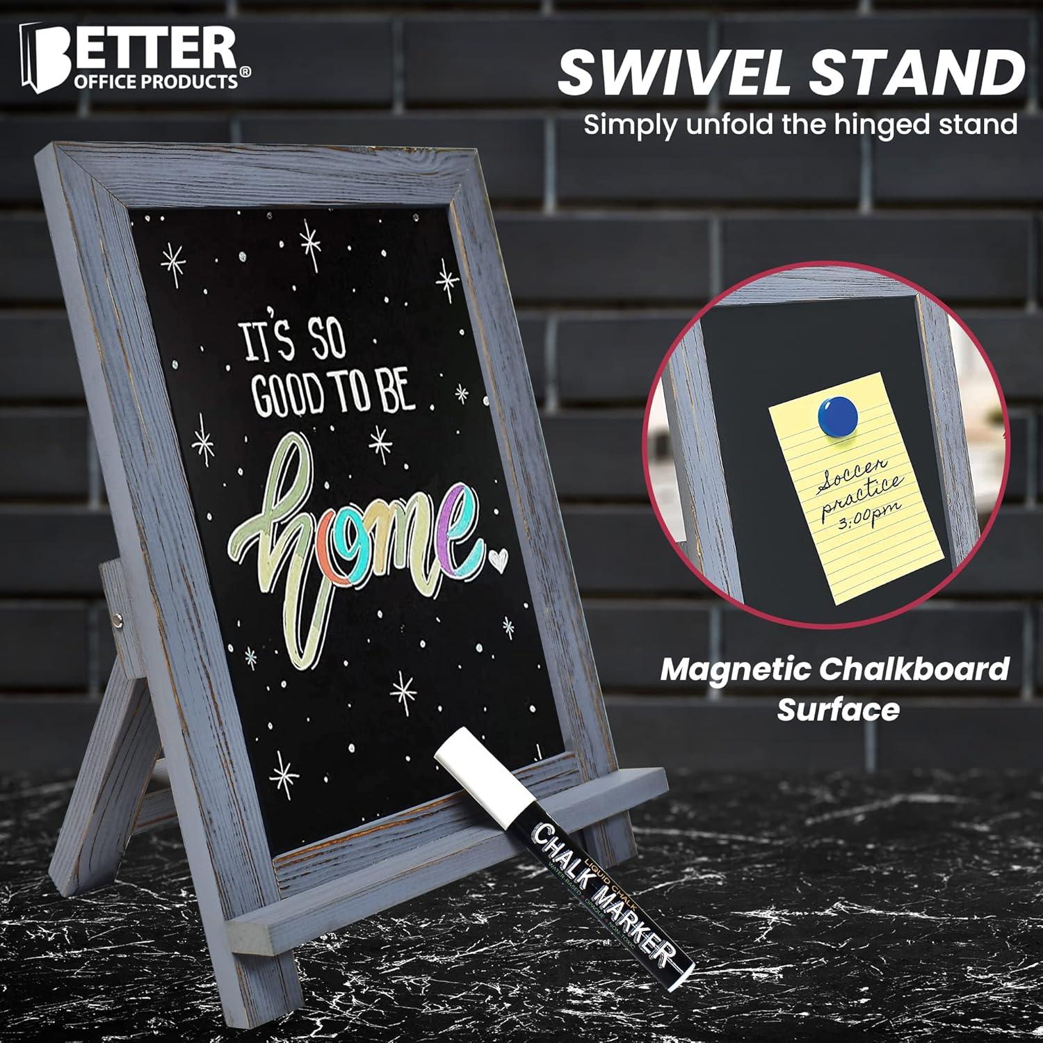 Pizarra Magnética de Mesa con Marco de Madera Rústica 24x36cm