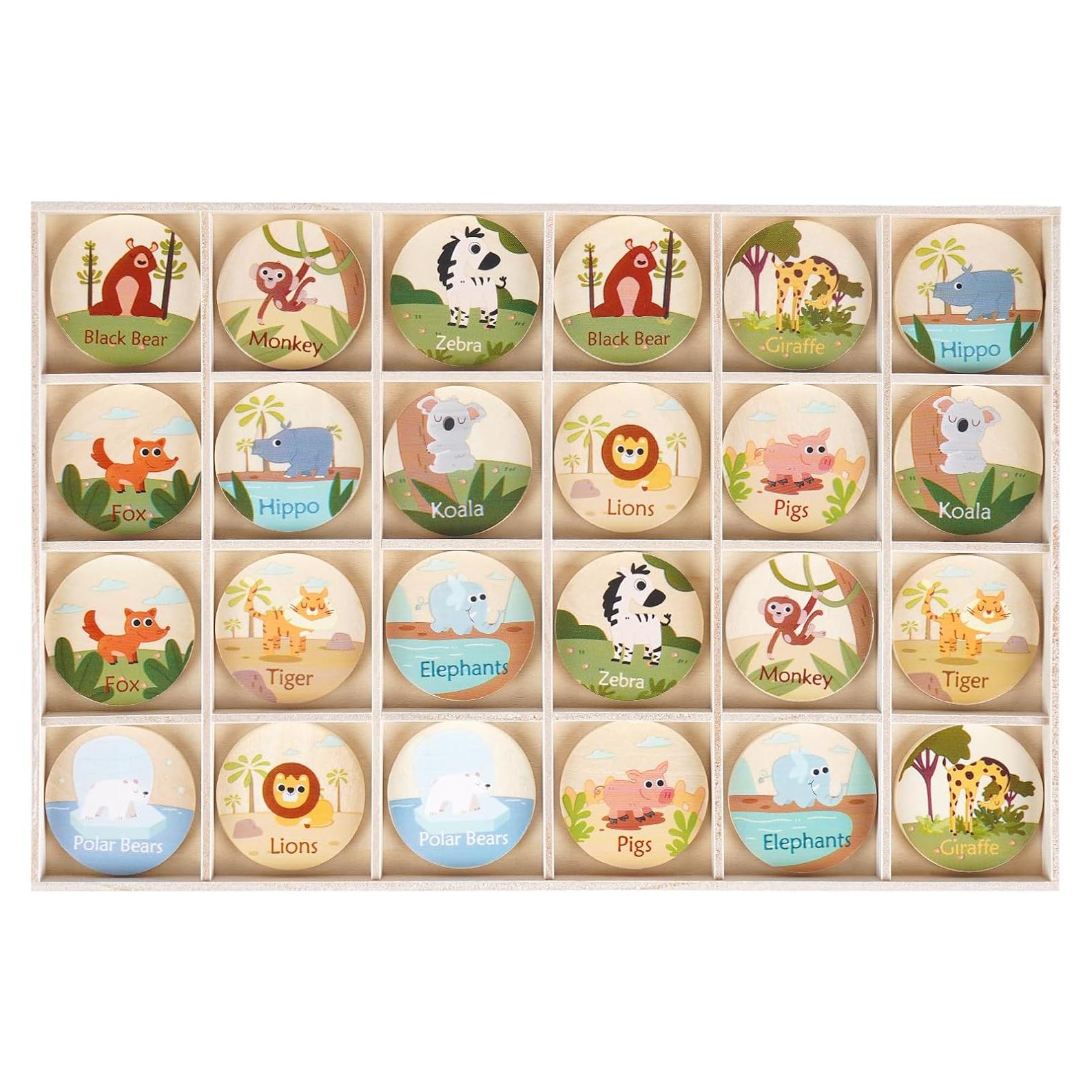Juego de Memoria de Animales 24 Piezas Anstore para Niños 3-8 Años