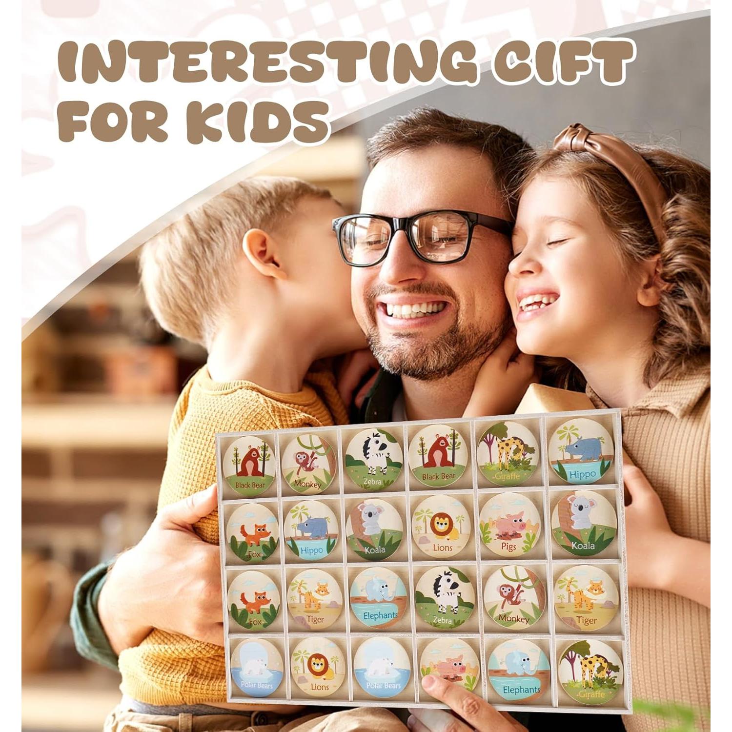 Juego de Memoria de Animales 24 Piezas Anstore para Niños 3-8 Años