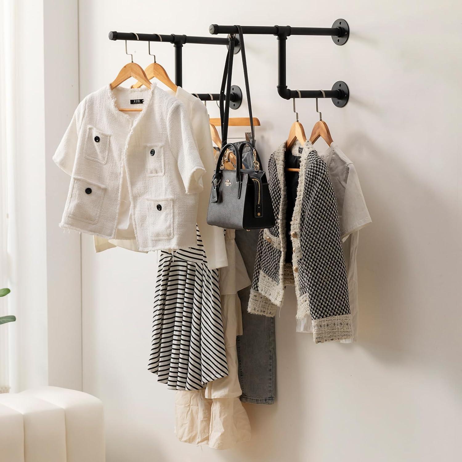 Perchero de Pared Industrial ZYUXUAN con 4 Varillas 82.6x45.2cm