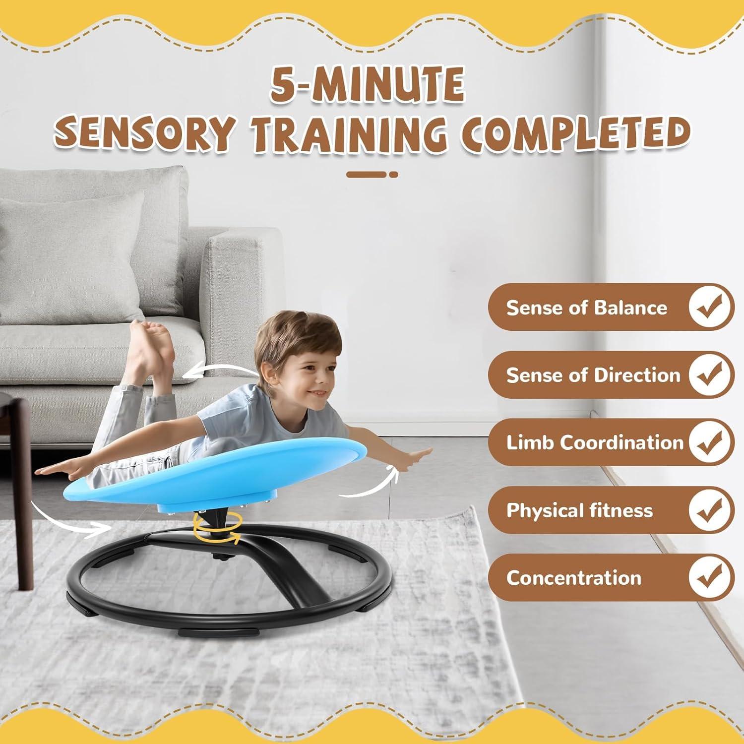 Silla Giratoria Sensory Zhenx para Niños Autistas Azul 53x48 cm