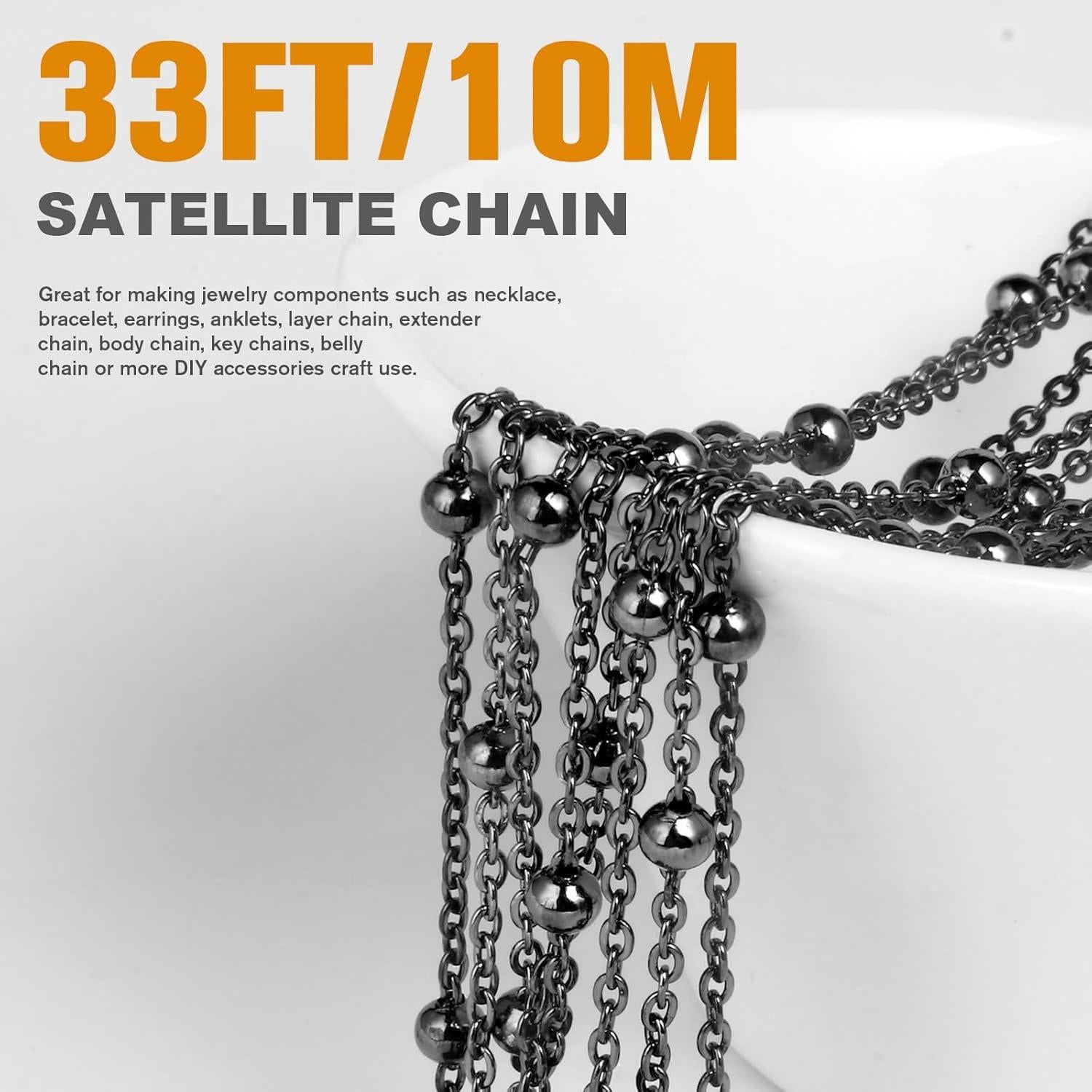 Cadena de Perlas de Satélite Cadikez 10m Acero Inoxidable 2mm