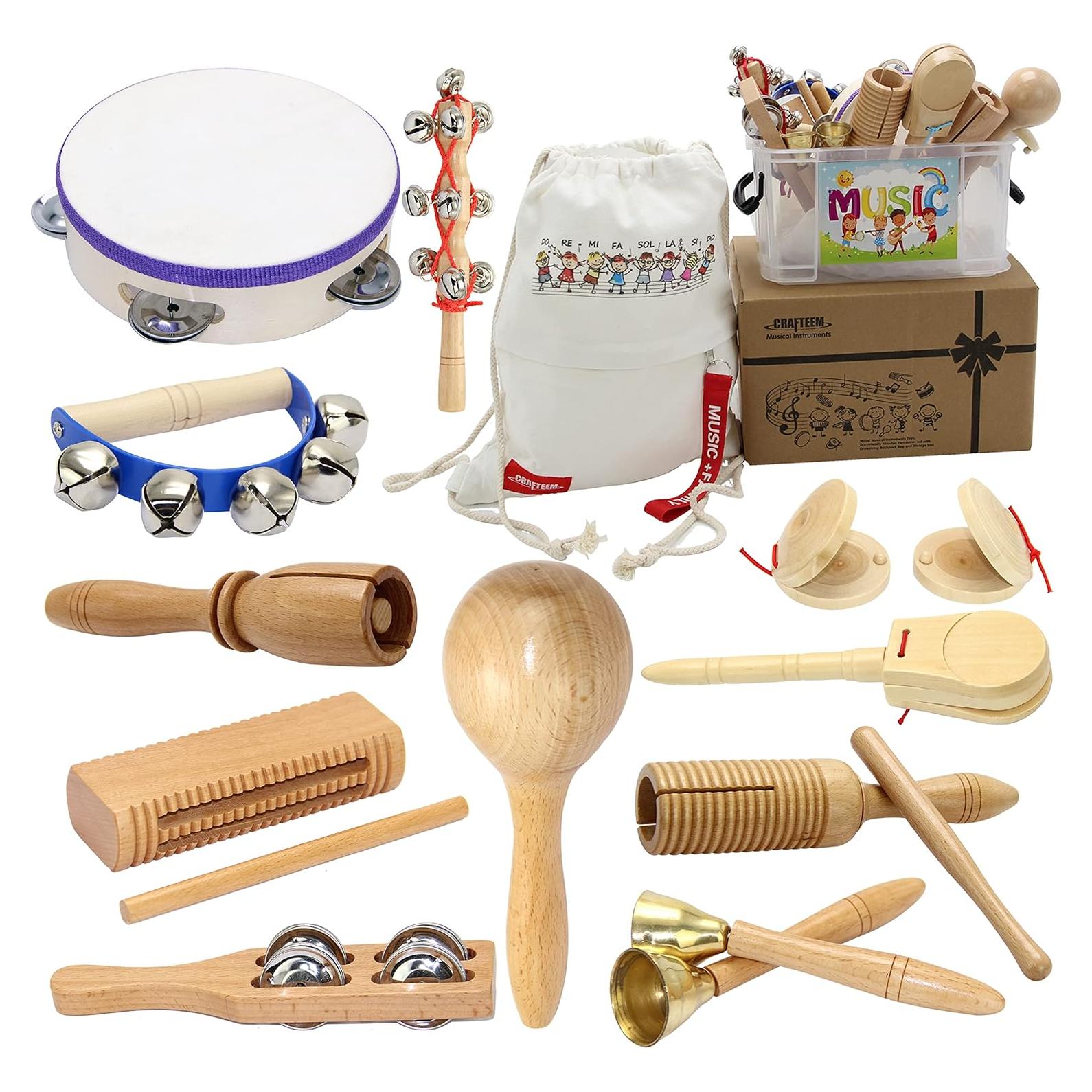 Set de Percusión de Madera Ecológica Crafteem para Niños