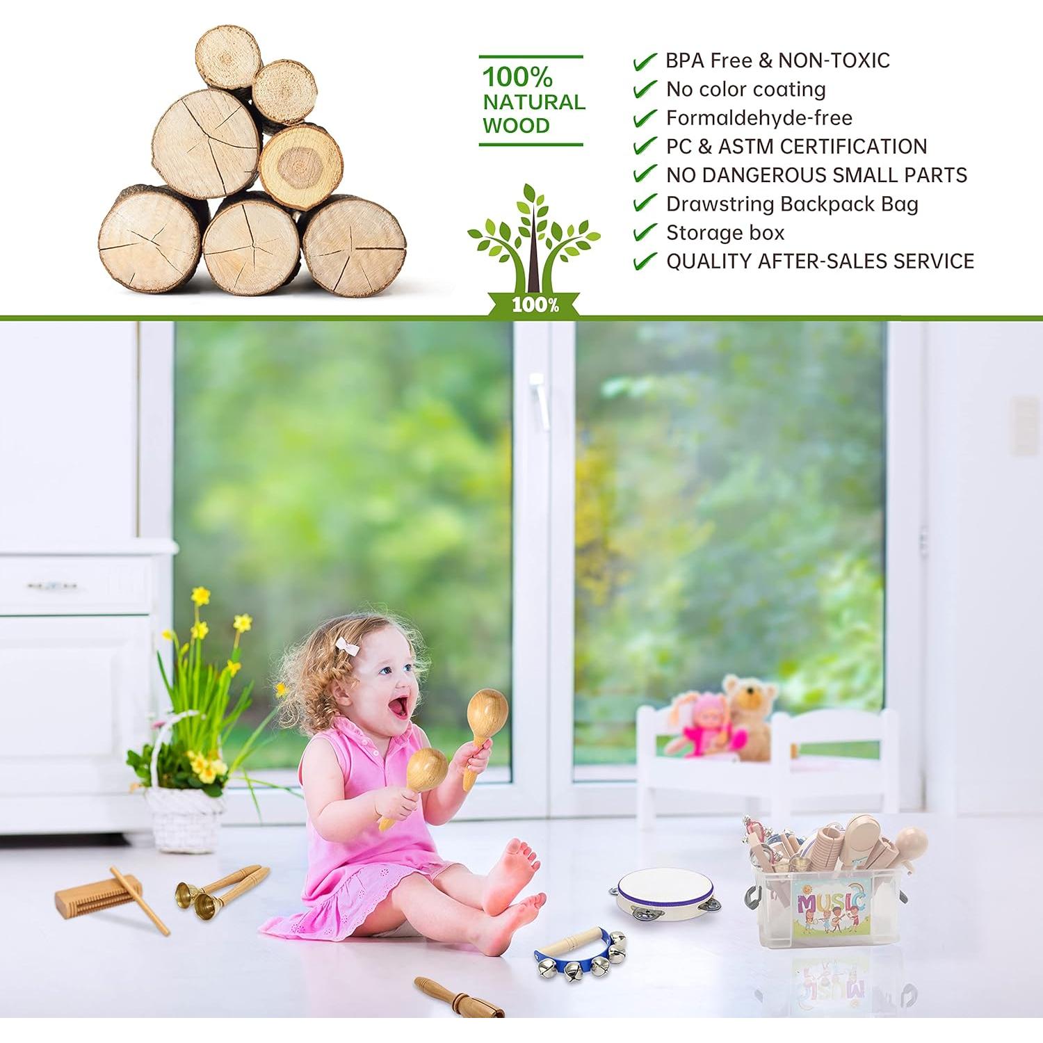 Set de Percusión de Madera Ecológica Crafteem para Niños