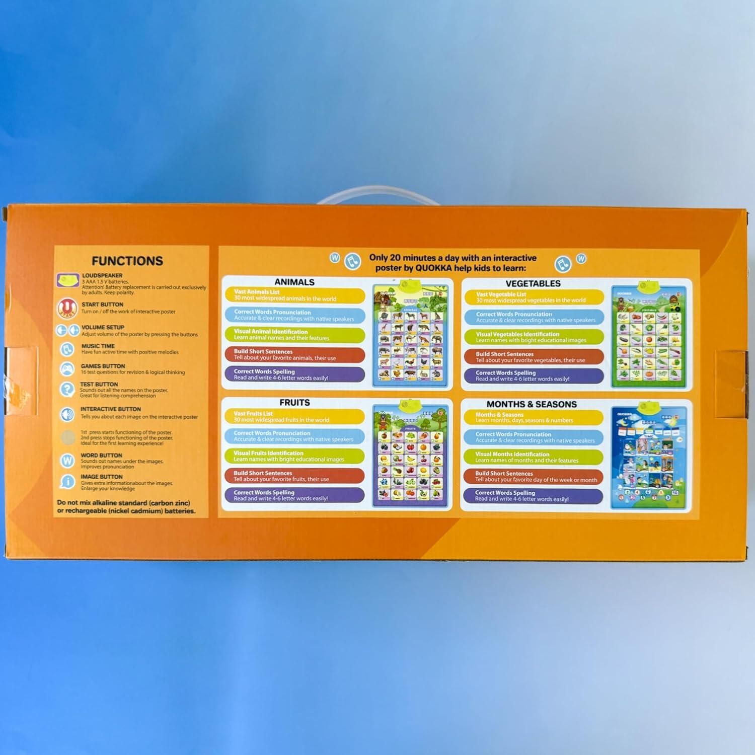 Juguetes Educativos QUOKKA - Conjunto 4 Gráficos ABC 3-12 Años