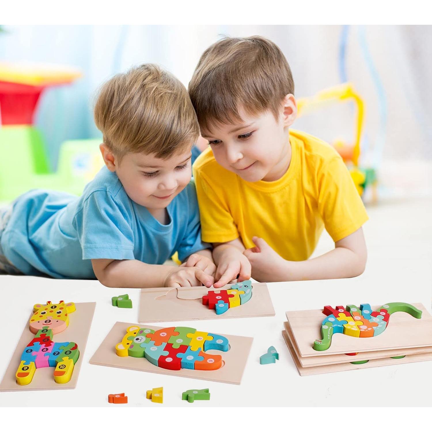 Rompecabezas de Madera SHIERDU para Niños 2-6 Años - 6 Piezas