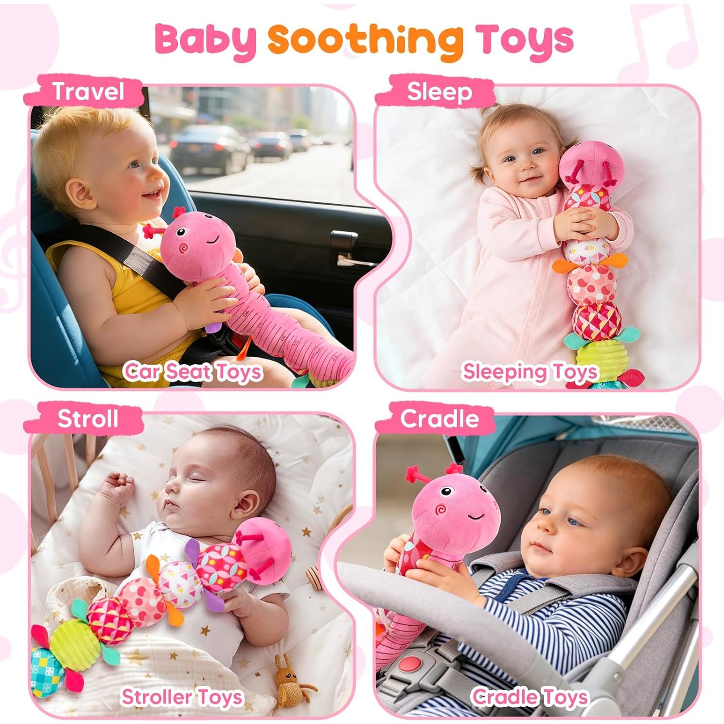 Juguete Musical de Oruga Tohibee para Bebés Rosa 0-12 Meses