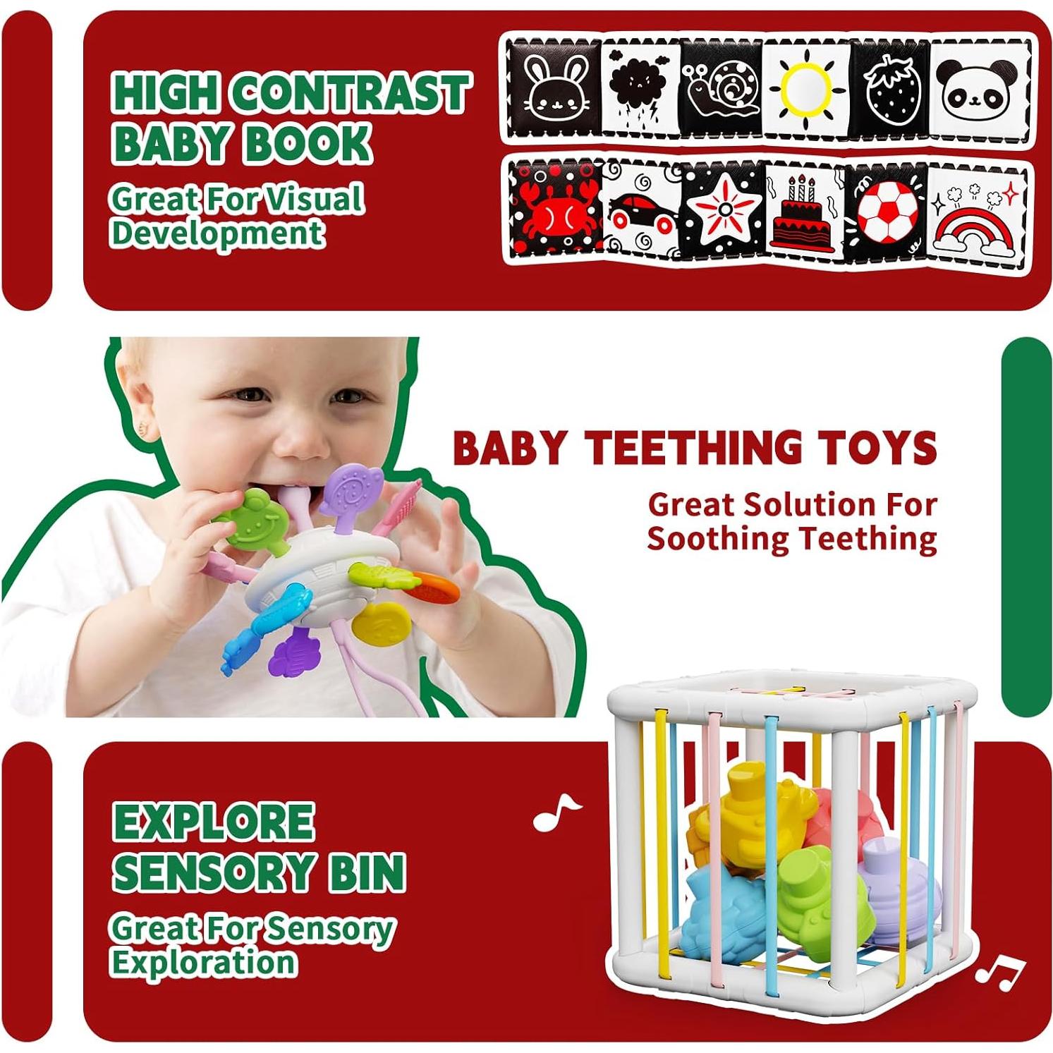 Juguete Montessori 6 en 1 FLLOBE para Bebés 6-12 Meses