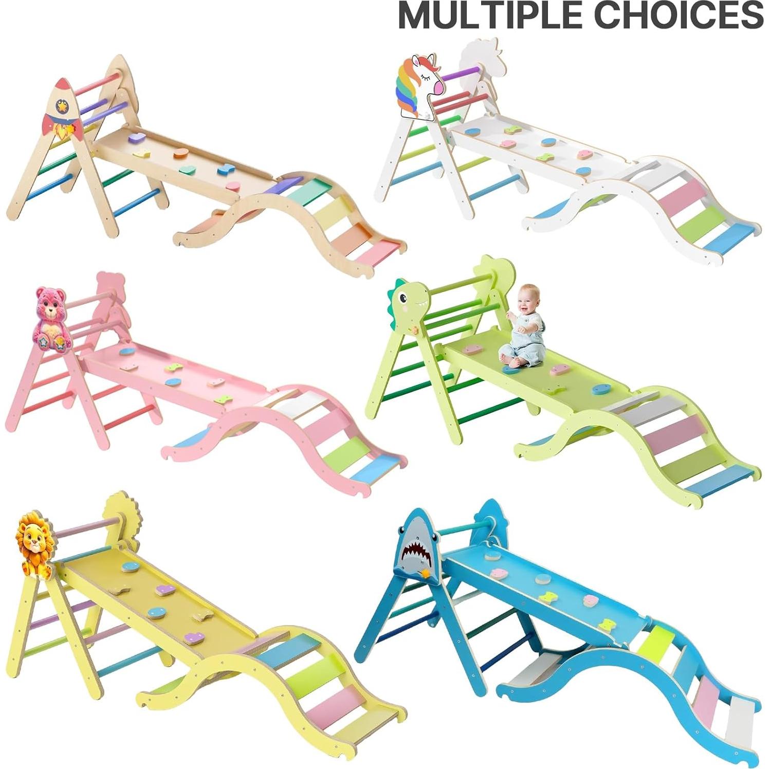 Conjunto Triángulo Pikler KidsBuddy Azul 9 en 1 para Niños