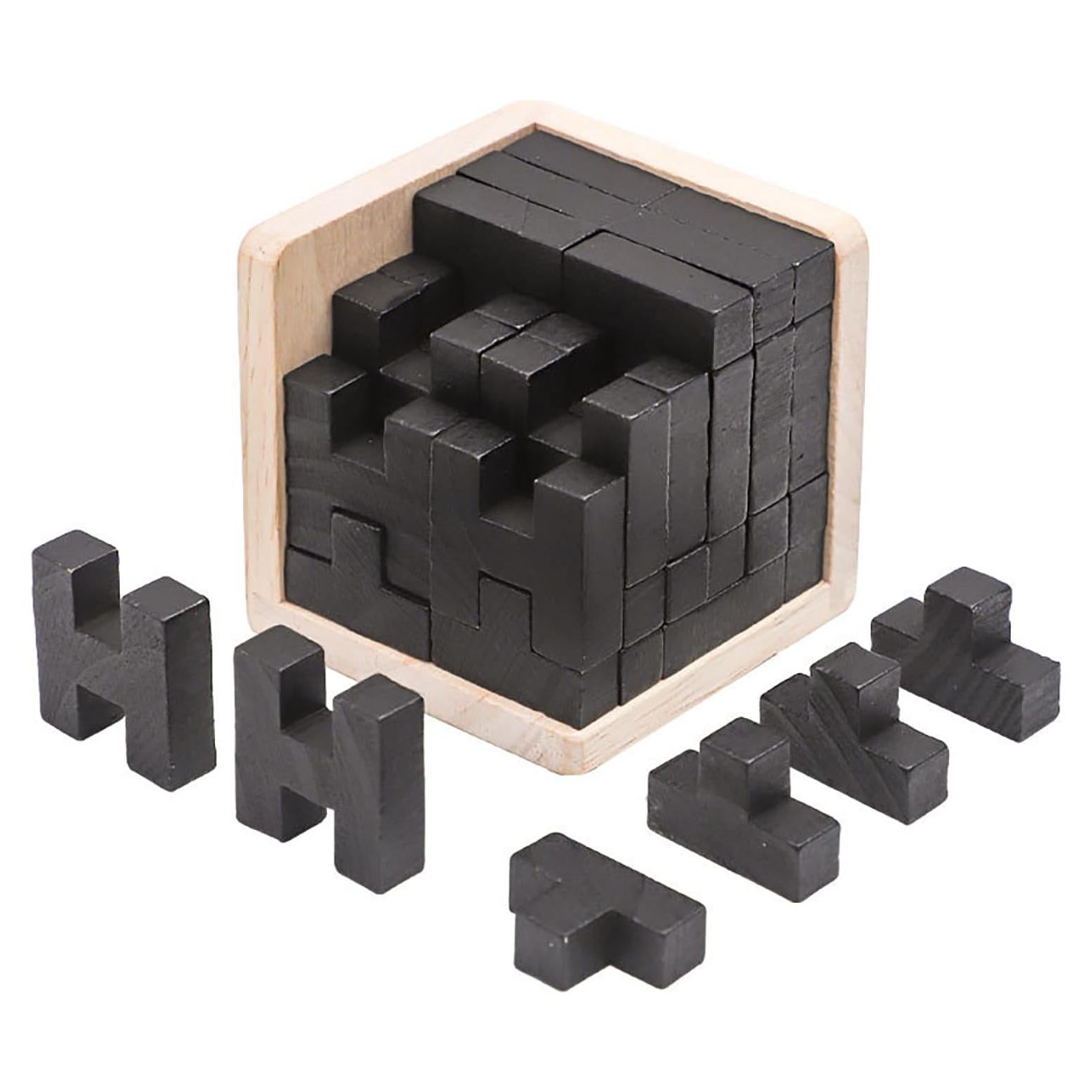 Rompecabezas de Madera ALaLatois 3D Forma T y H Negra