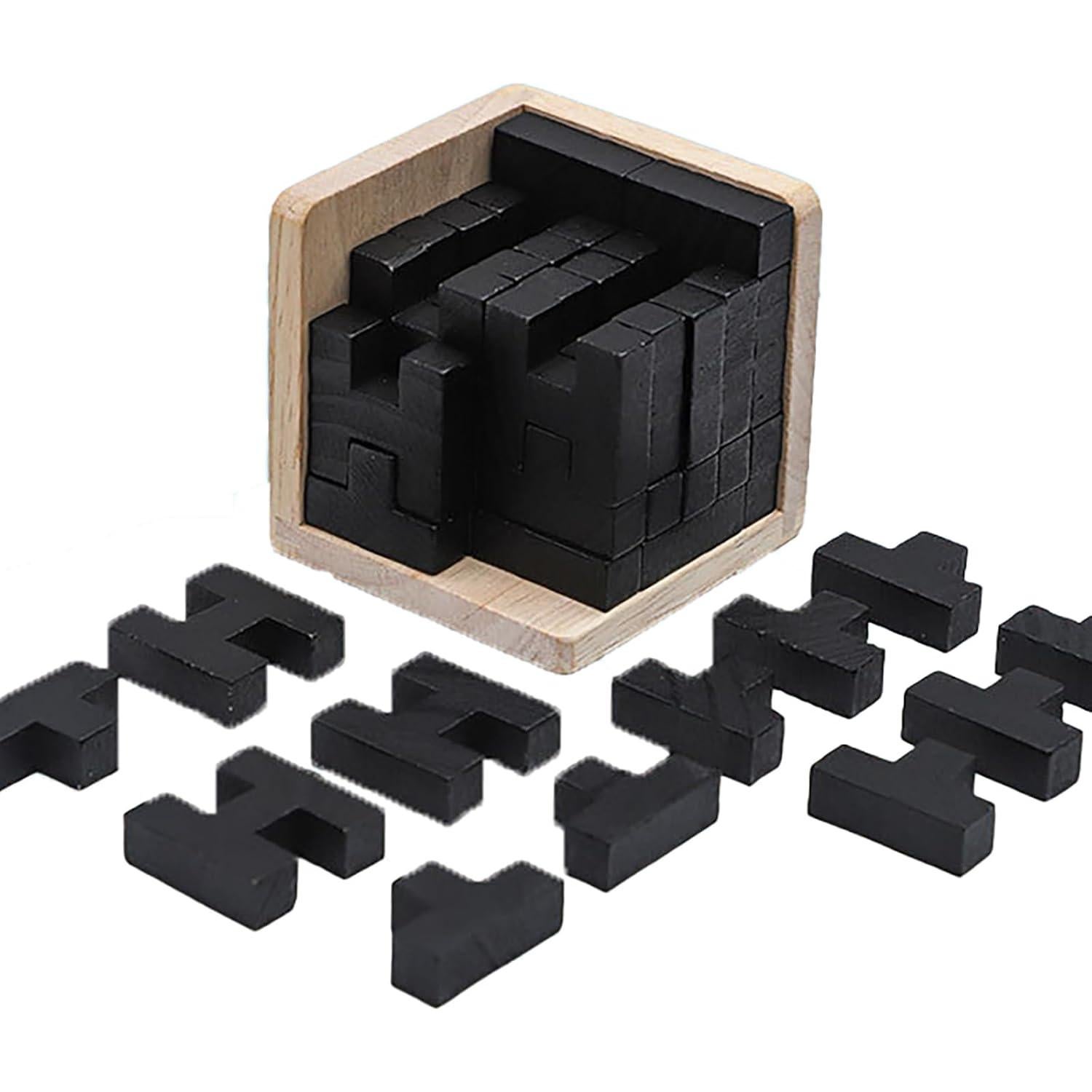 Rompecabezas de Madera ALaLatois 3D Forma T y H Negra