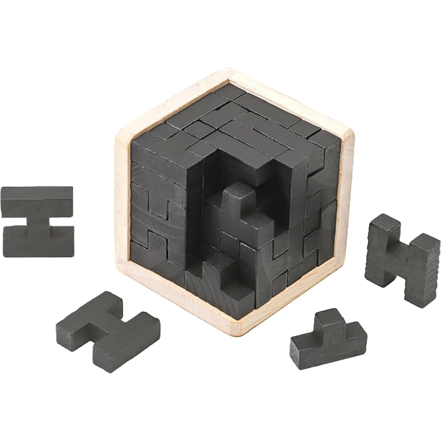 Rompecabezas de Madera ALaLatois 3D Forma T y H Negra