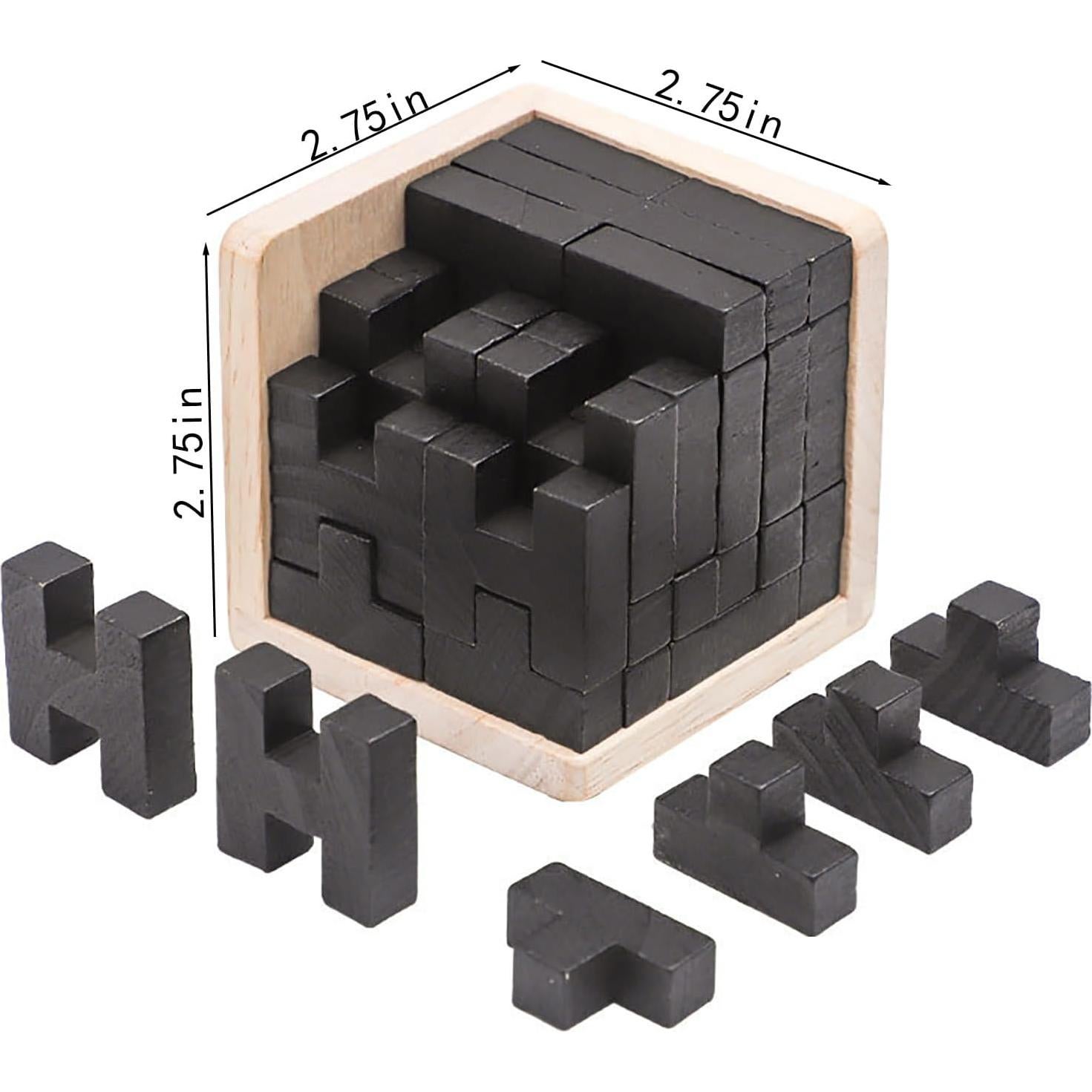 Rompecabezas de Madera ALaLatois 3D Forma T y H Negra
