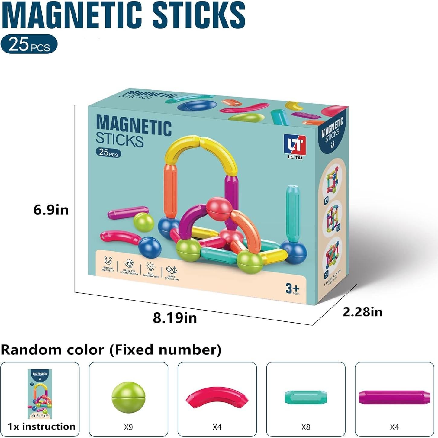 Juego de Bloques Magnéticos Ferthor Fun 25 Piezas Educativos