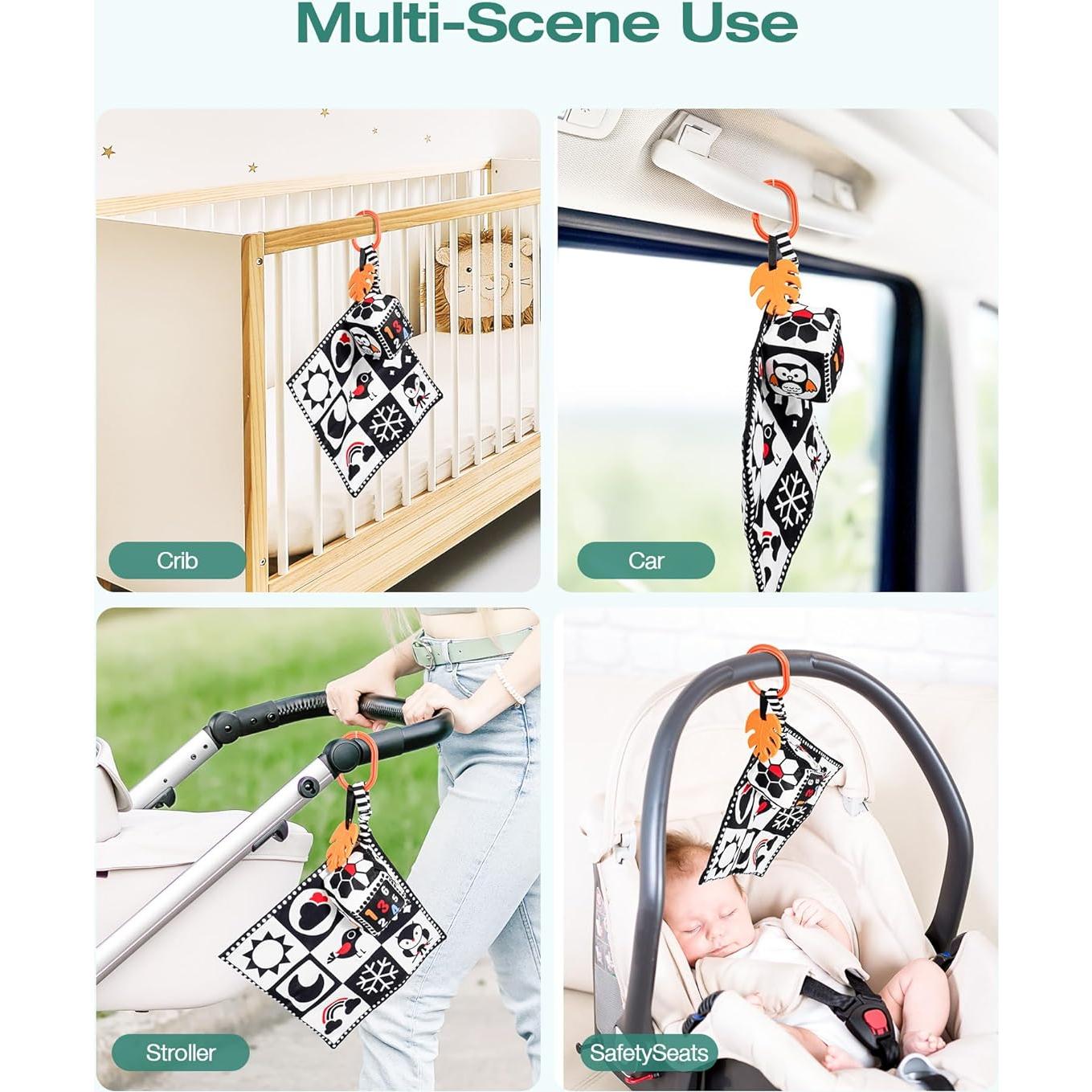 Conjunto de Juguetes Sensoriales para Bebés 0-12 Meses B&W