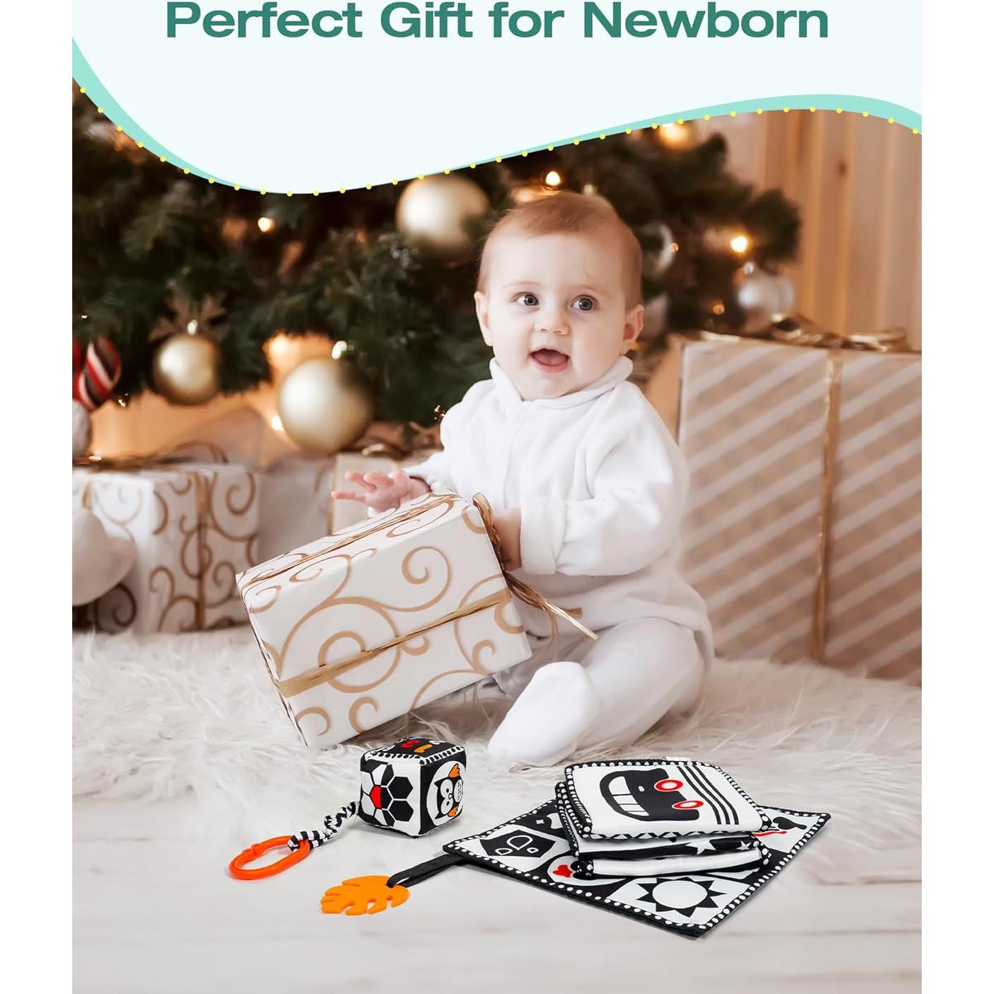 Conjunto de Juguetes Sensoriales para Bebés 0-12 Meses B&W