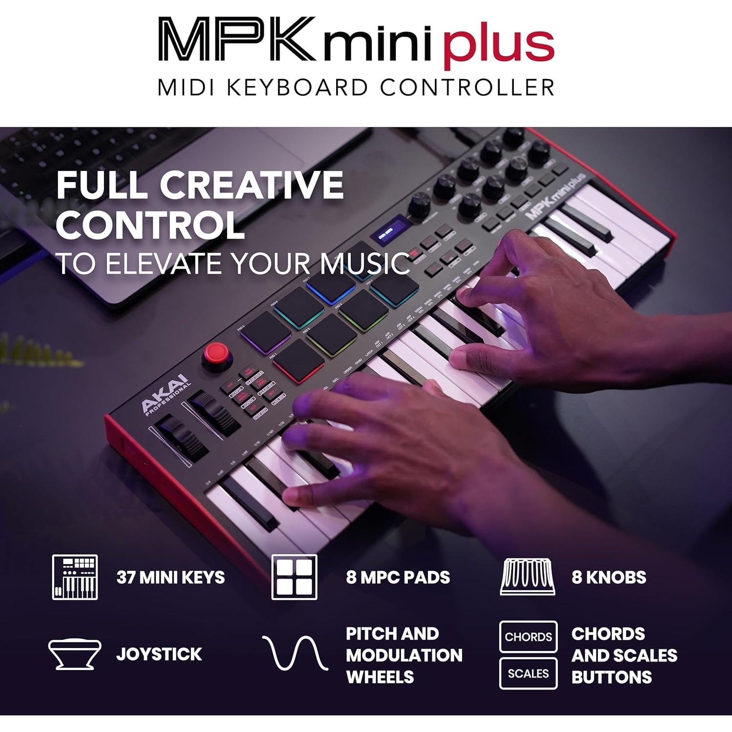 Controlador MIDI Akai MPK Mini Plus 37 Teclas USB