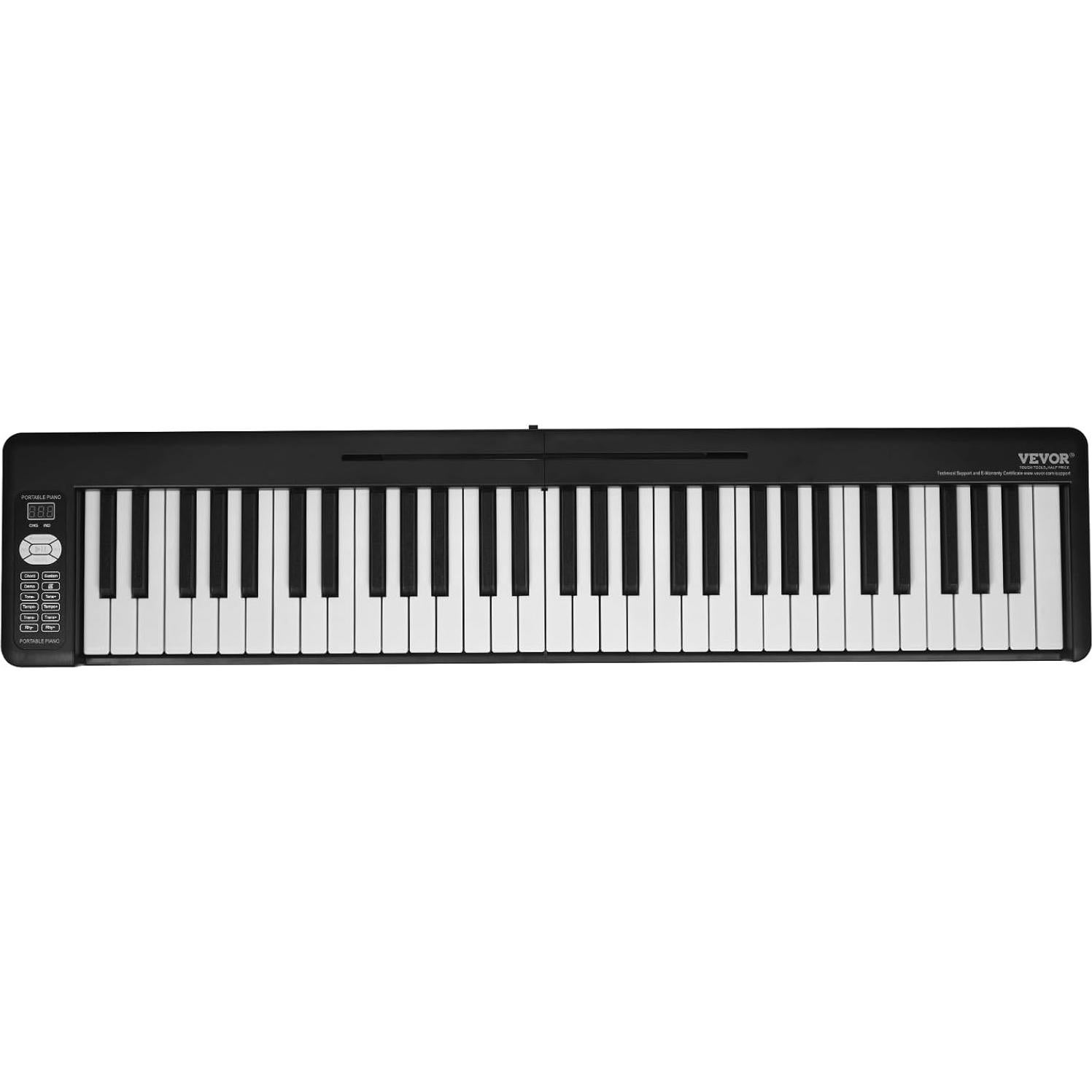 Piano Electrónico Digital Plegable VEVOR BX-11 61 Teclas Negro