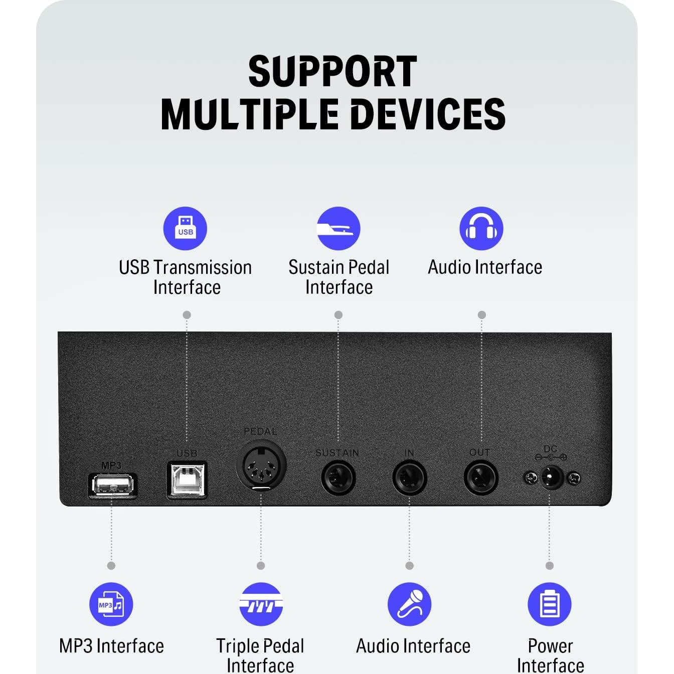 Piano Digital Donner DEP-20 88 Teclas Ponderadas para Principiantes