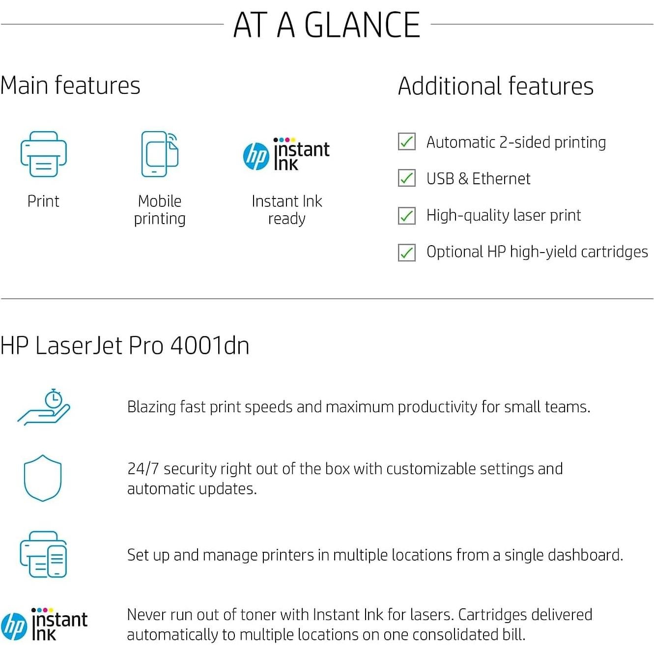 Impresora HP LaserJet Pro 4001dn Monocromática 8.56 kg