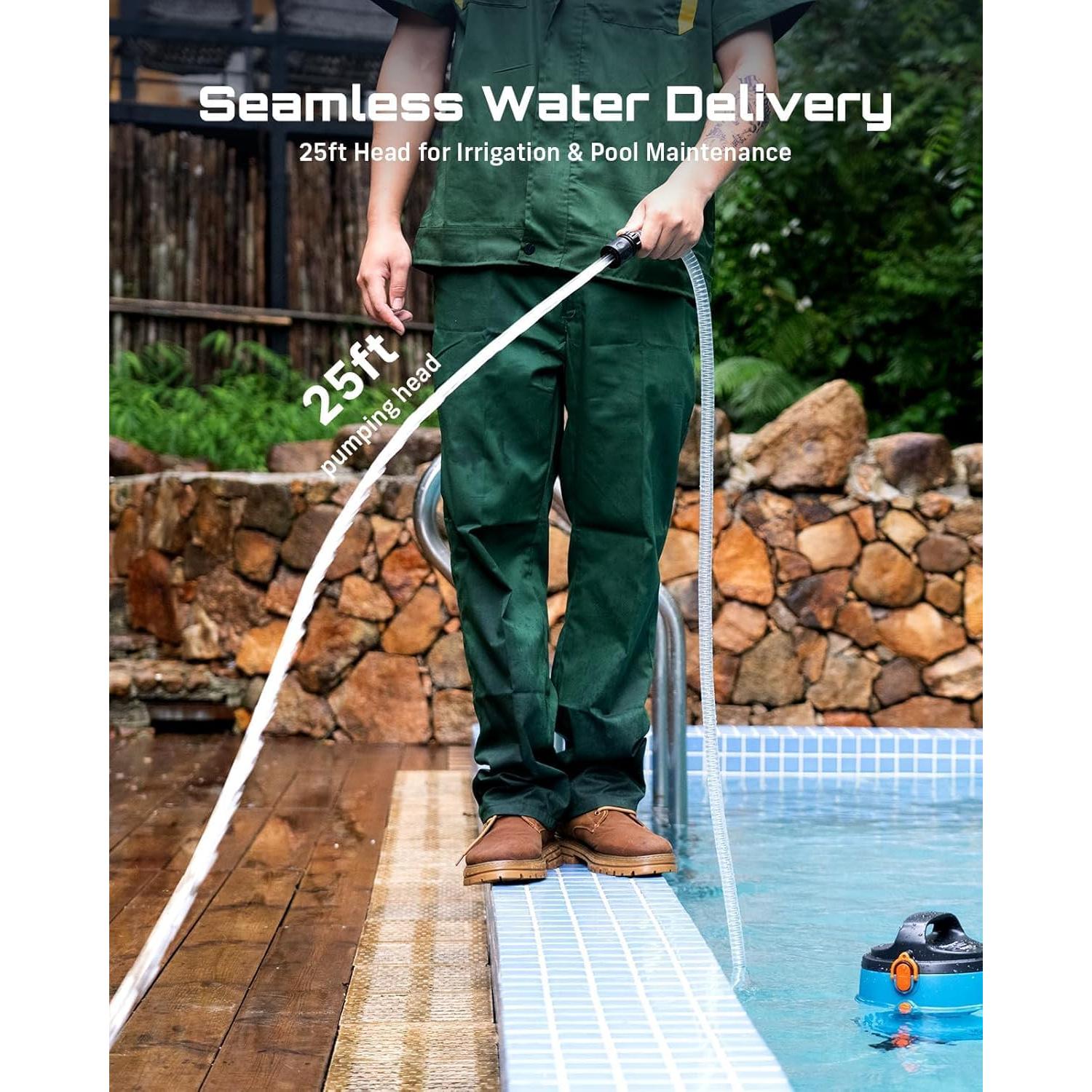 Bomba de Agua Flotante SEESII 720GPH 2 Baterías 4000mAh